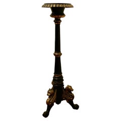 Tall Arts & Crafts Cast Iron Candle Stick or Torchère