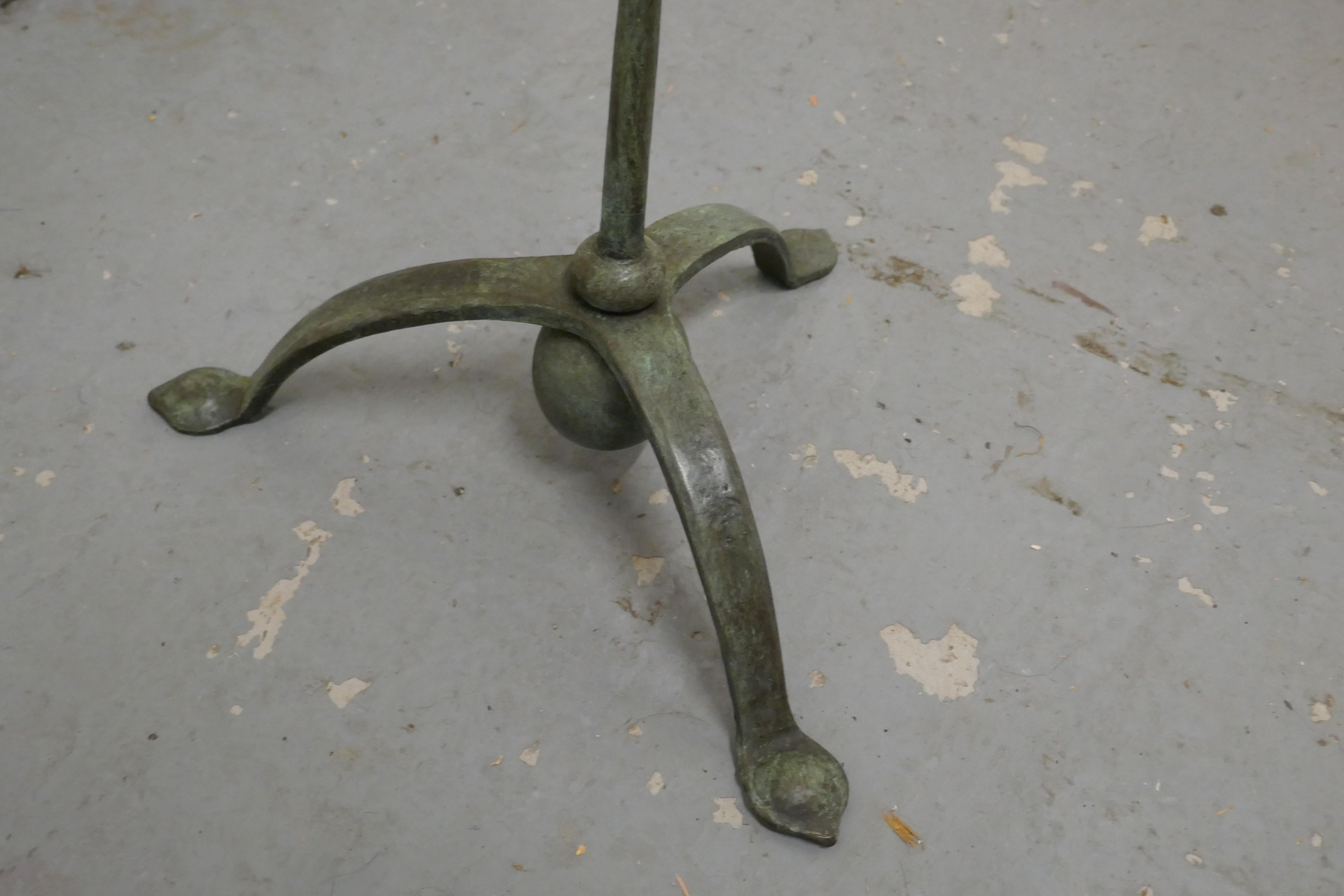 Tall Arts and Crafts Wrought Iron Candle Stick or Torchère For Sale 2