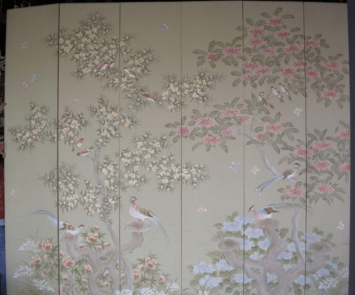 Tall Asian Inspired Screen by Robert Crowder In Good Condition In Los Angeles, CA