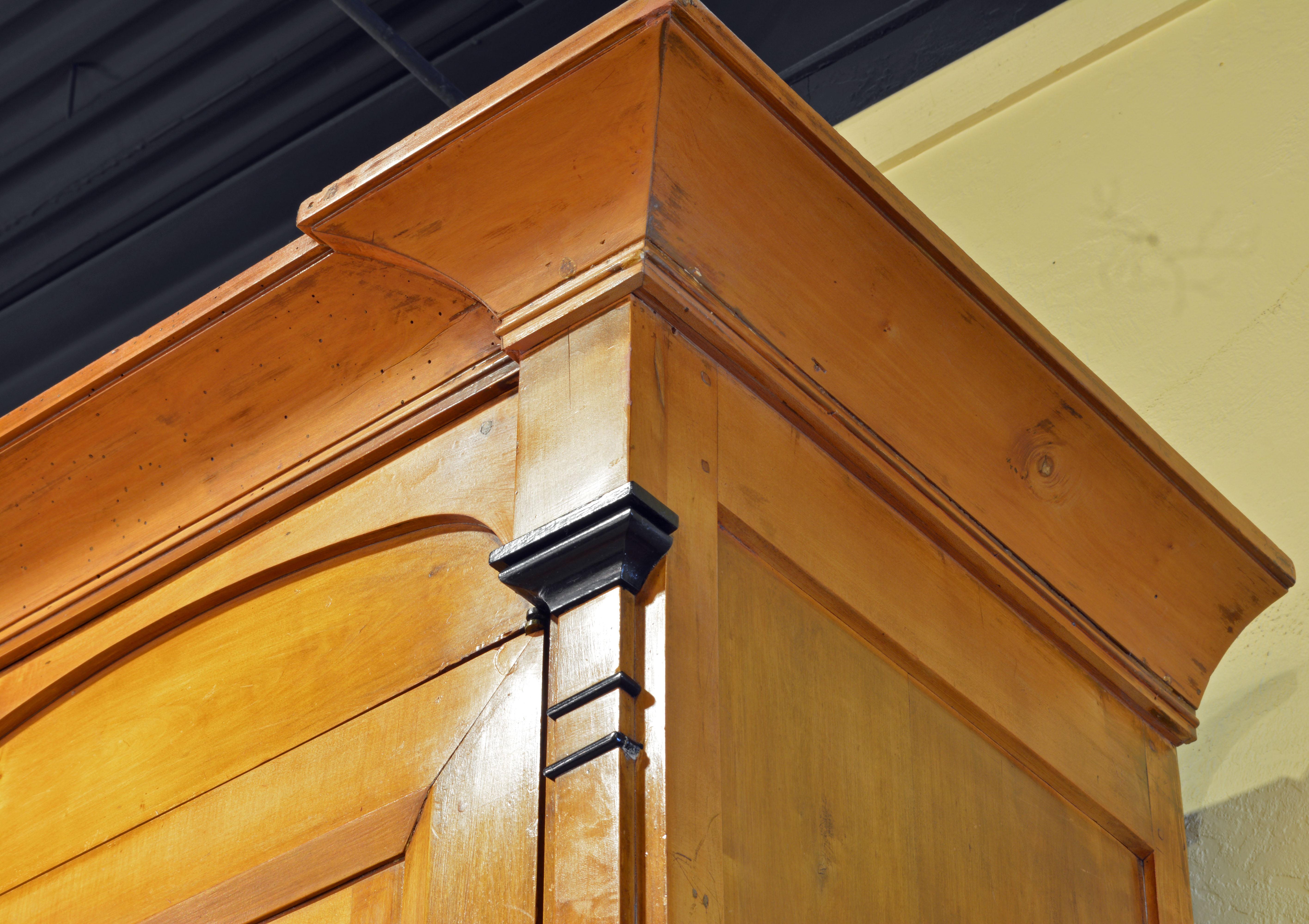 Tall Austrian Biedermeier Fruitwood and Ebonized Buffet a Deux Corps 5