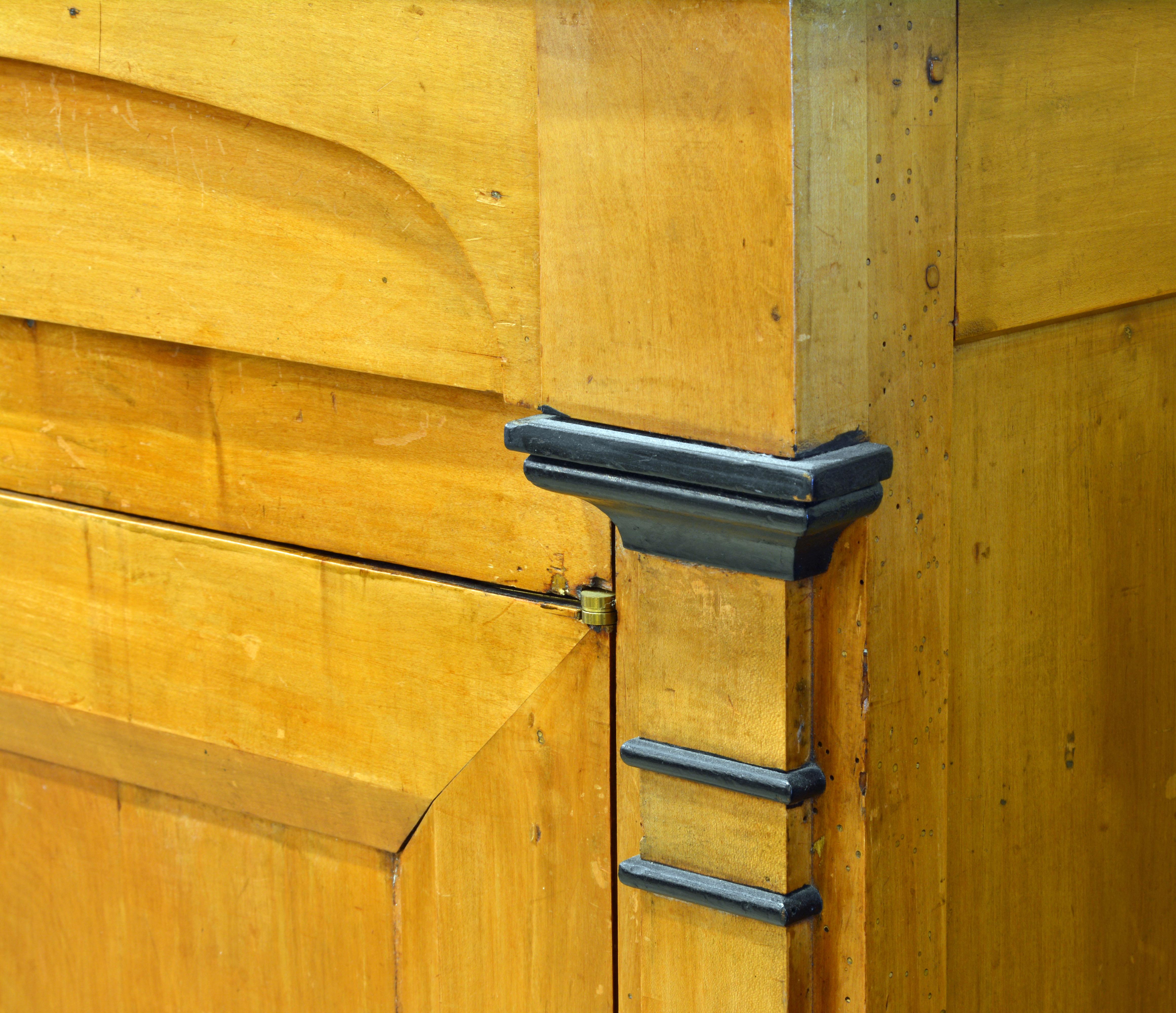 Tall Austrian Biedermeier Fruitwood and Ebonized Buffet a Deux Corps 4