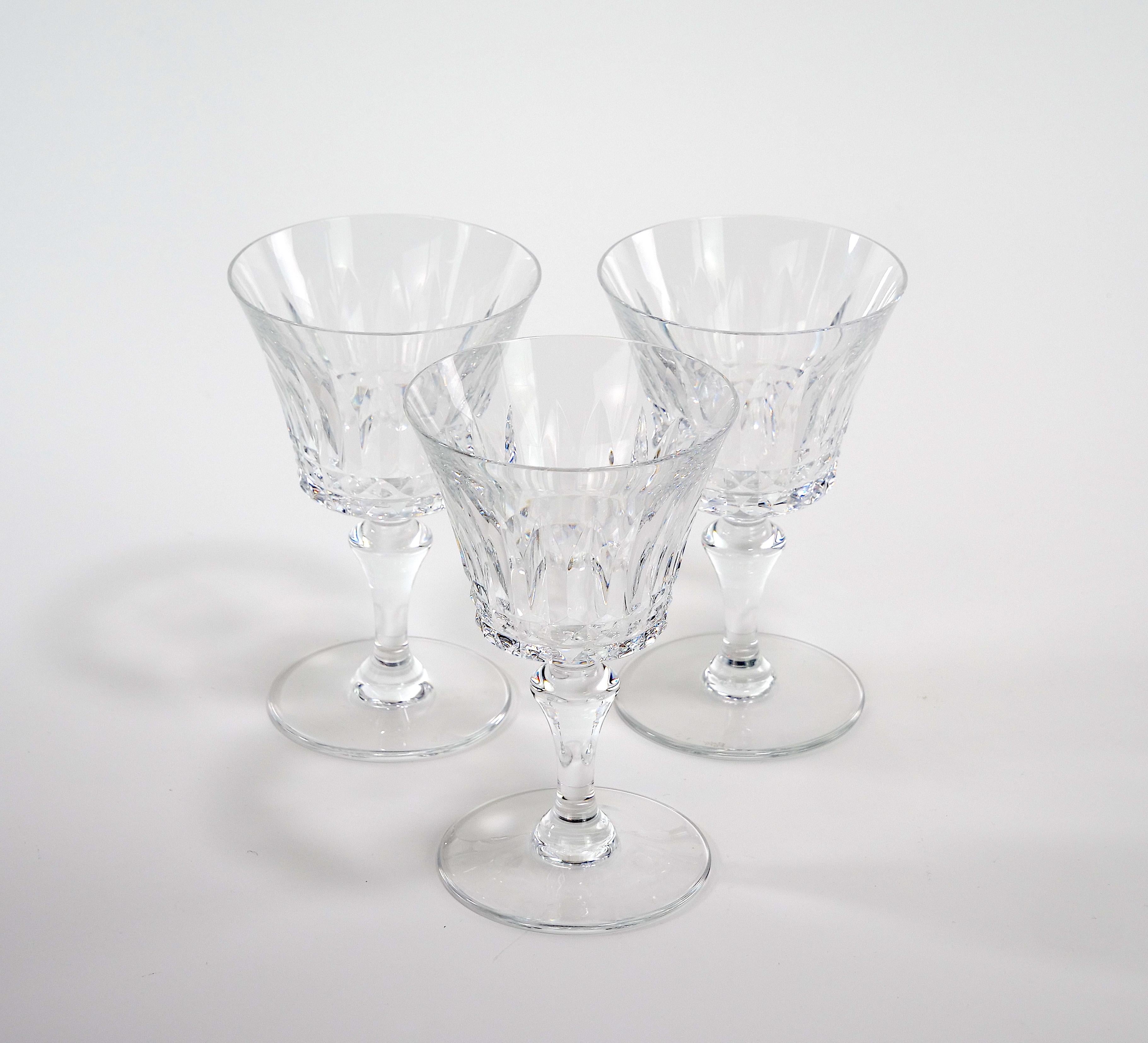20th Century Tall Baccarat Crystal Barware / Tableware Service / 12 People For Sale