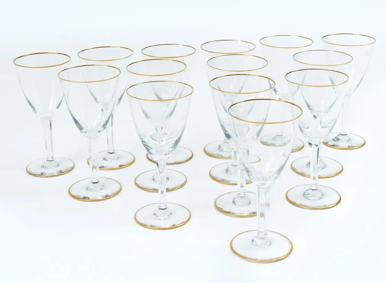 Tall Baccarat Crystal Tableware Wine / Water Service / 12 People For Sale 9