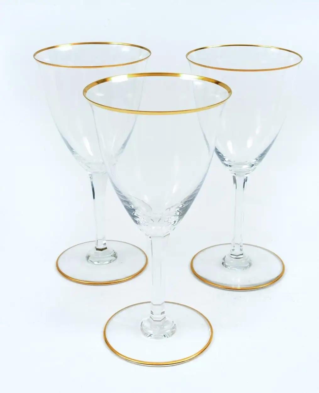 Tall Baccarat Crystal Tableware Wine / Water Service / 12 People For Sale 1