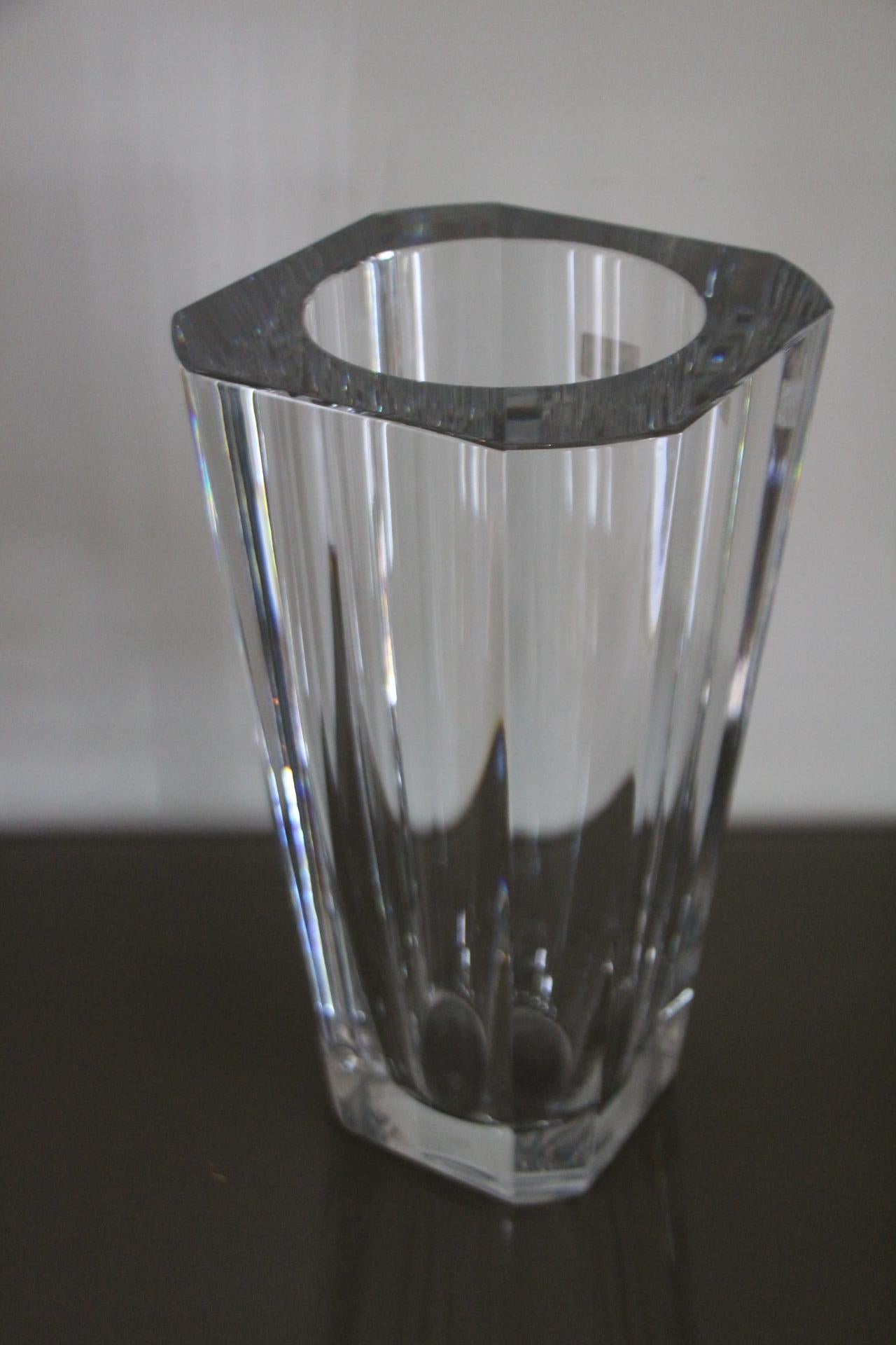 Cristallo Vaso alto in cristallo trasparente Baccarat 30 cm in vendita
