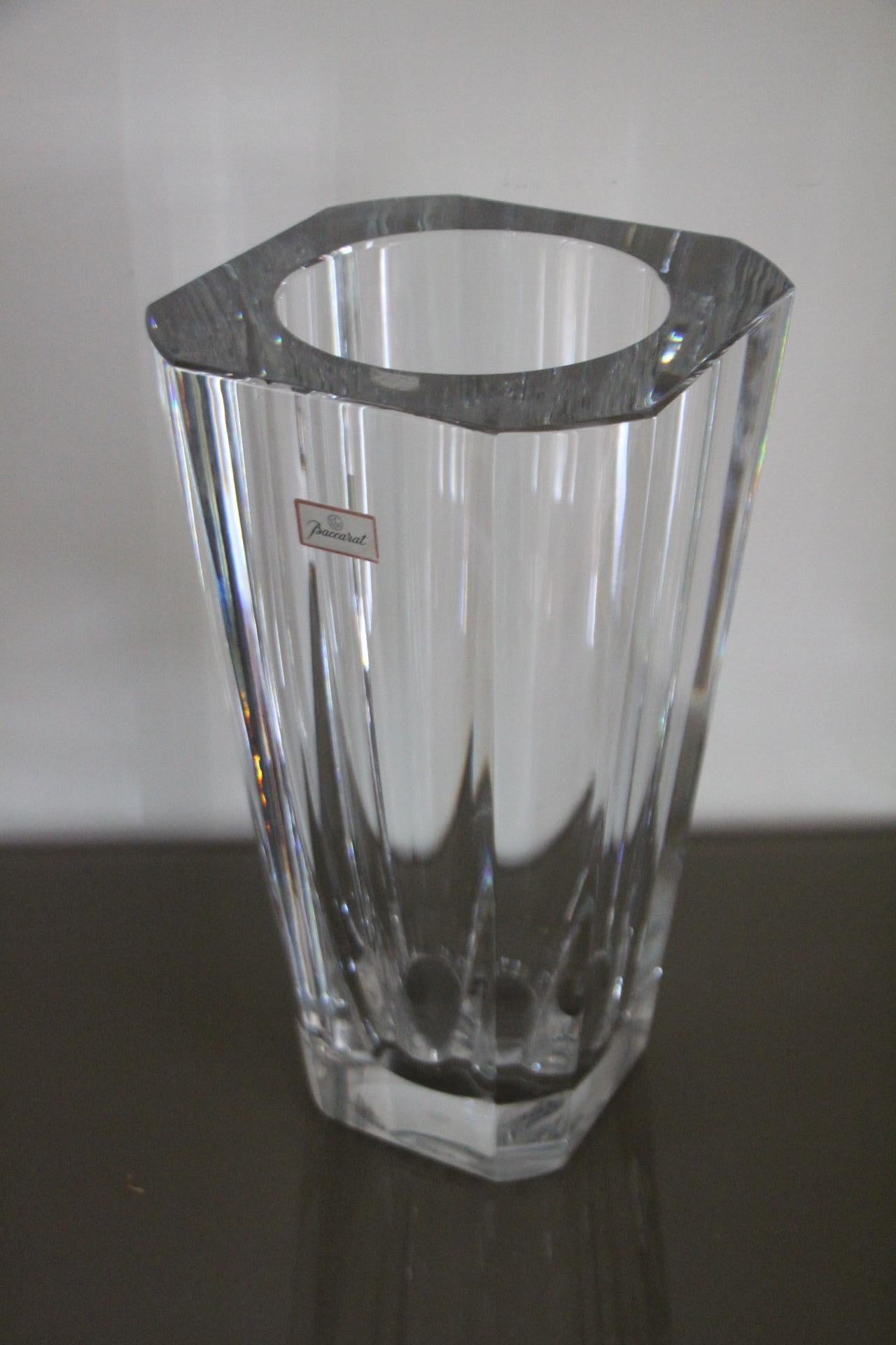 Vaso alto in cristallo trasparente Baccarat 30 cm in vendita 2