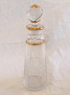Tall Baccarat perfume bottle, Cavour pattern enhanced with fine gold