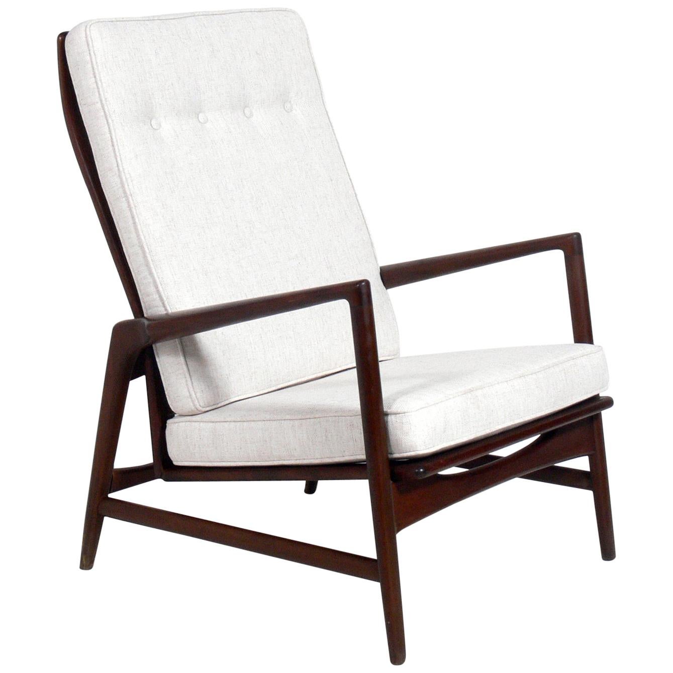 Tall Back Danish Modern Lounge Chair by Ib Kofod-Larsen