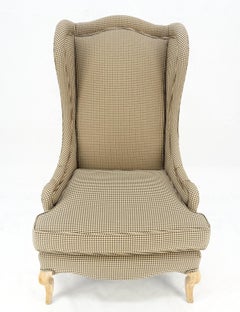 Tall Back French Provincial Cabriole Legs White Wash Finish Legs Wing ArmChair