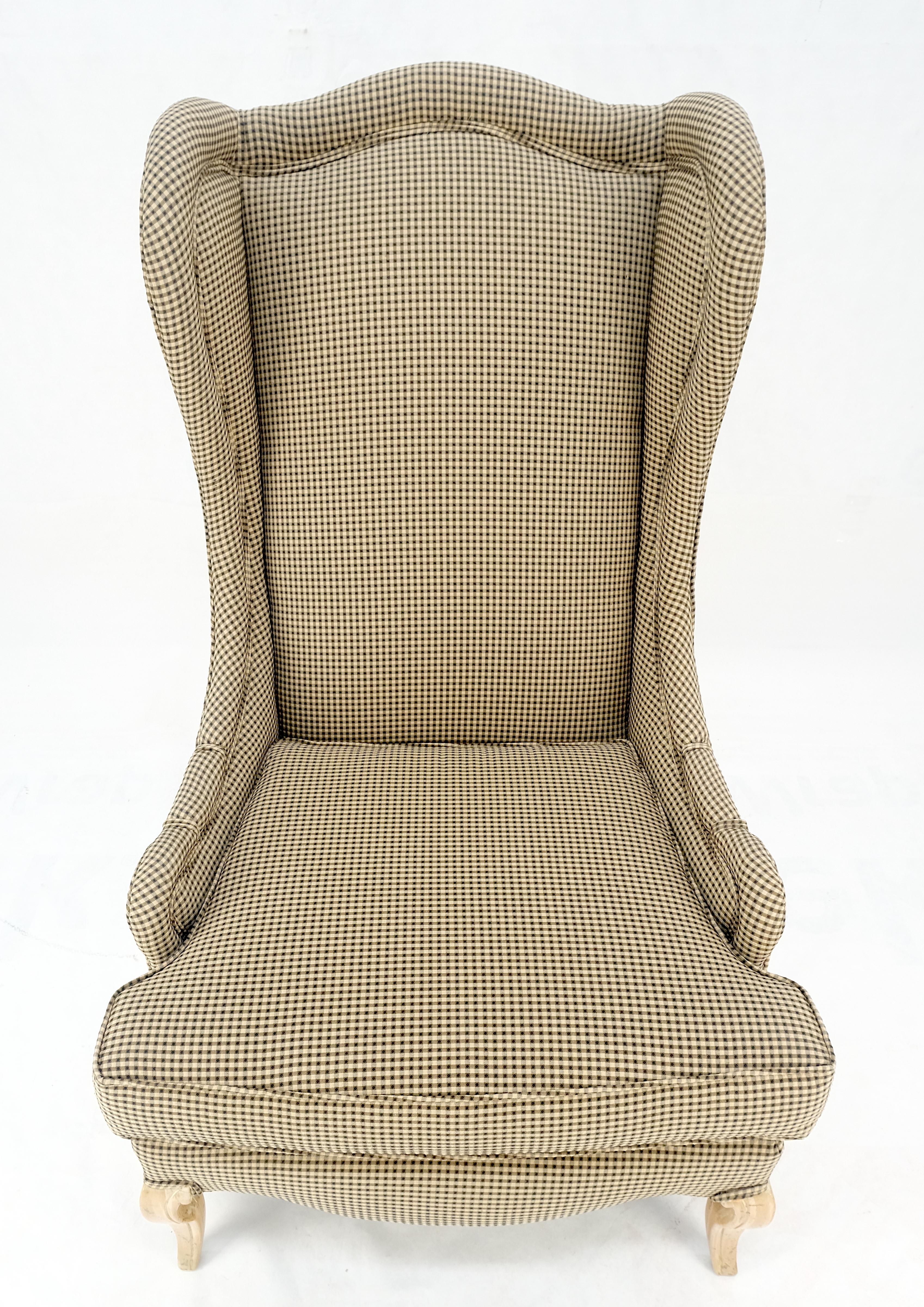 Tall Back French Provincial Cabriole Legs White Wash Finish Legs Wing ArmChair In Good Condition For Sale In Rockaway, NJ