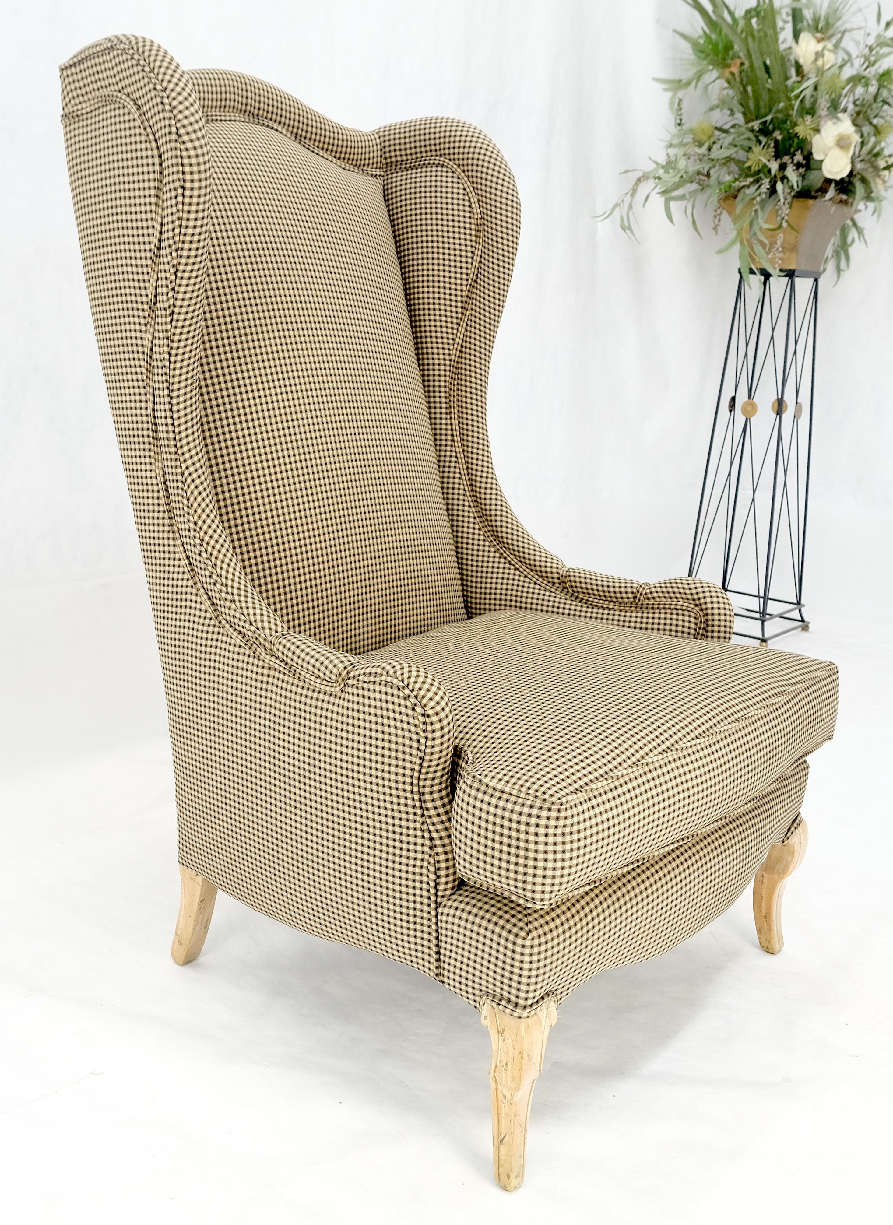 Tall Back French Provincial Cabriole Legs White Wash Finish Legs Wing ArmChair For Sale 1