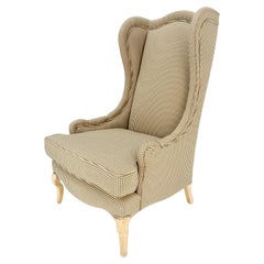 Tall Back French Provincial Cabriole Legs White Wash Finish Legs Wing ArmChair