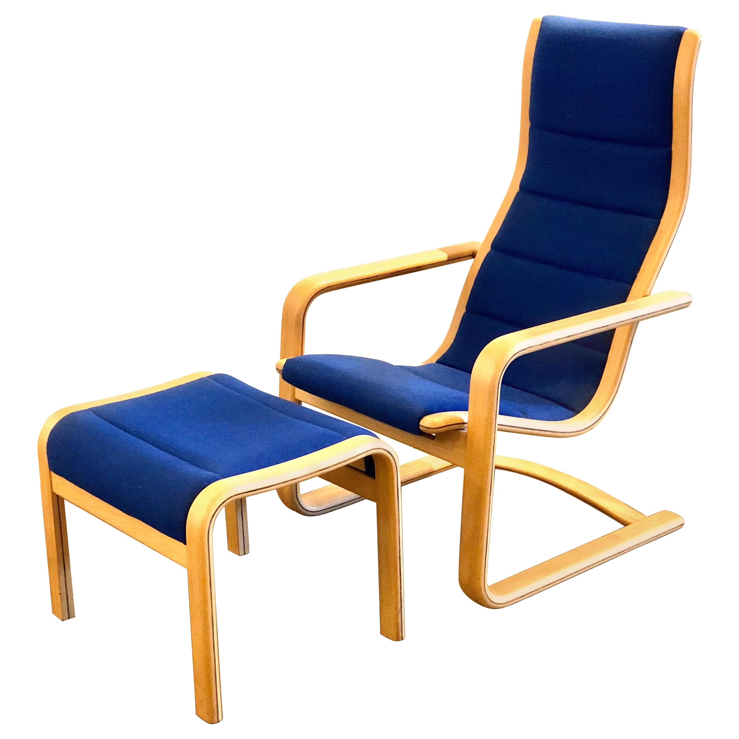 Tall Back Lamello Chair & Ottoman by Yngve Ekström for Swedese