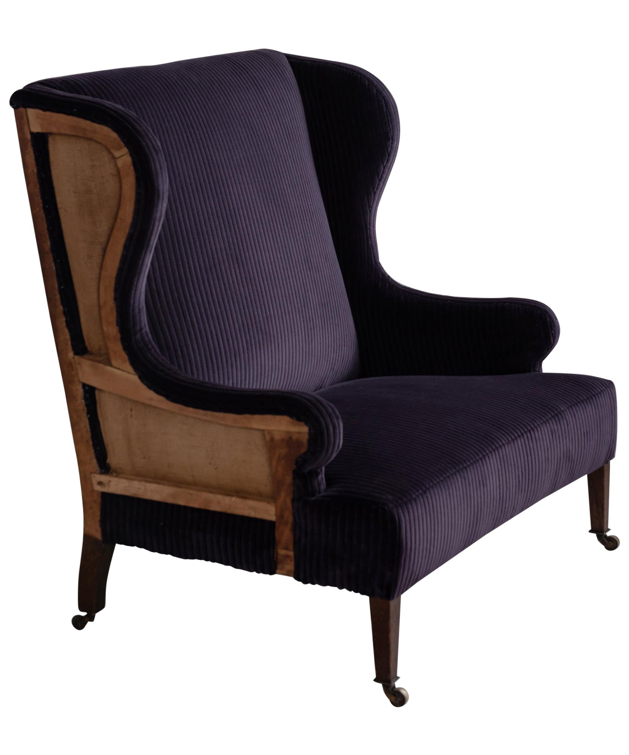 Tall Back Loveseat in 100 Cotton Wide Wale Velvet Corduroy at 1stDibs