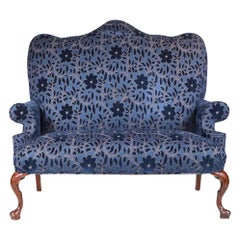 Tall Back Queen Anne Style Loveseat