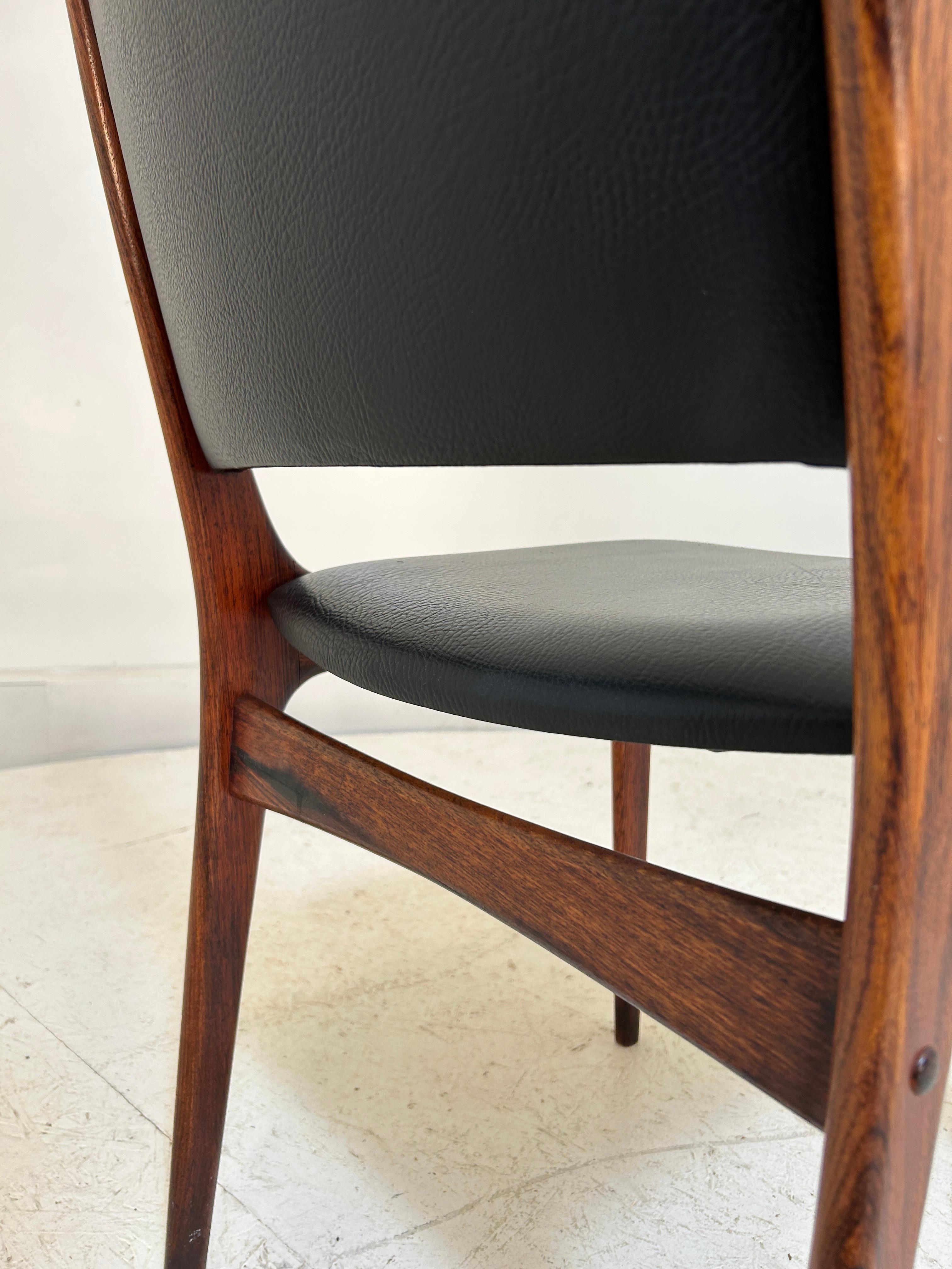 Tall Back Rosewood Danish Dining Chair For Sale 4