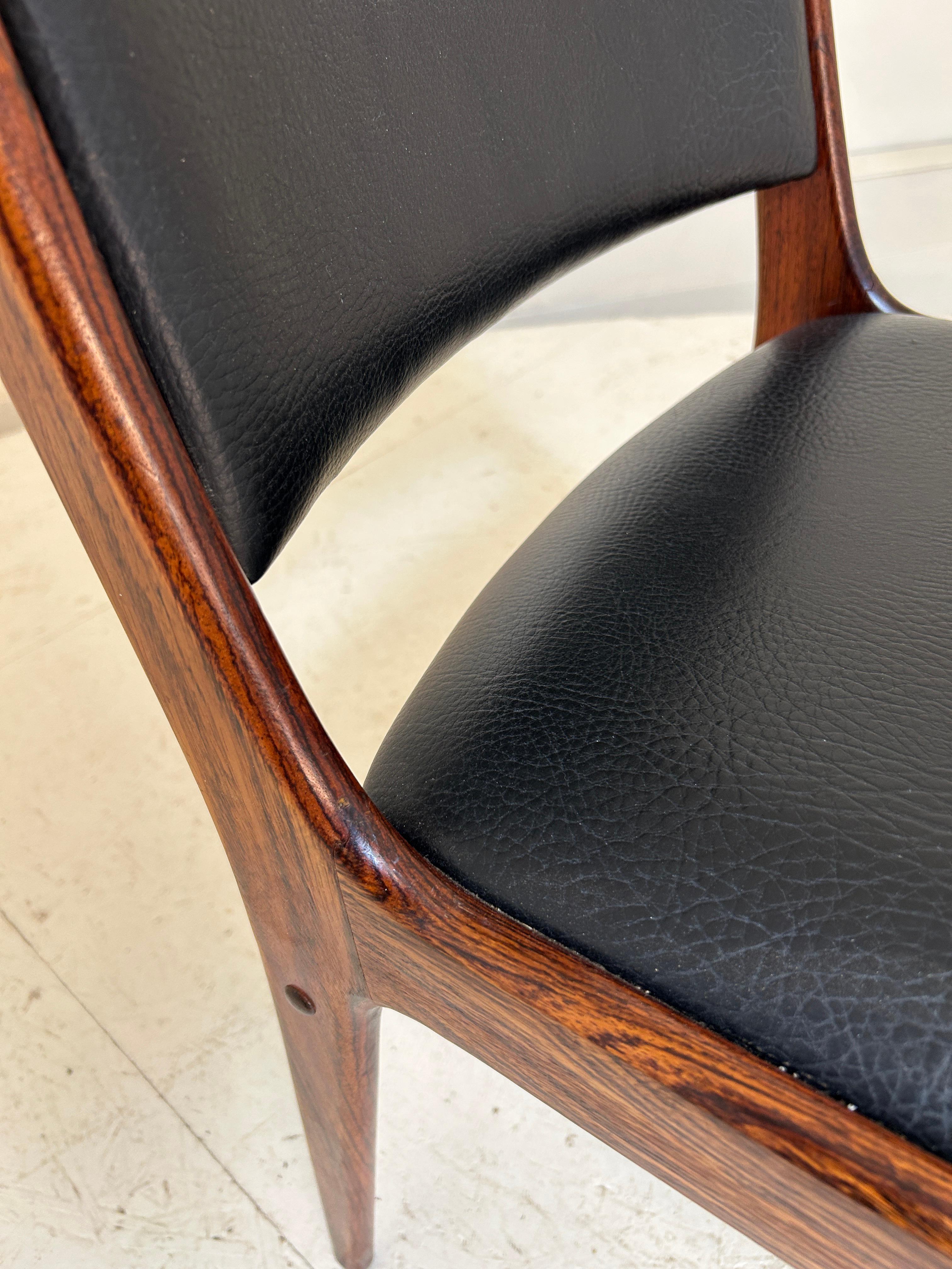 Tall Back Rosewood Danish Dining Chair For Sale 6