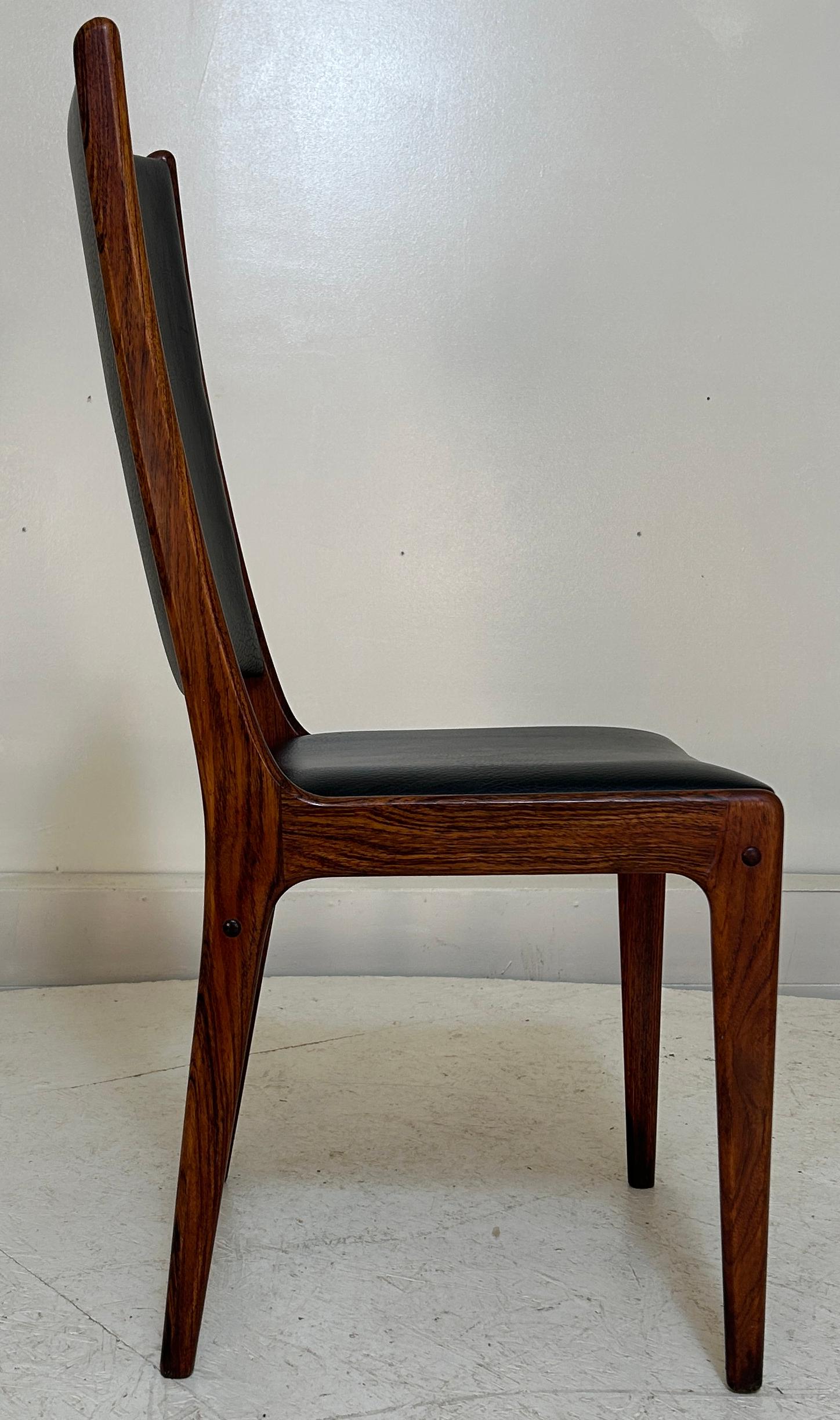 Tall Back Rosewood Danish Dining Chair For Sale 7