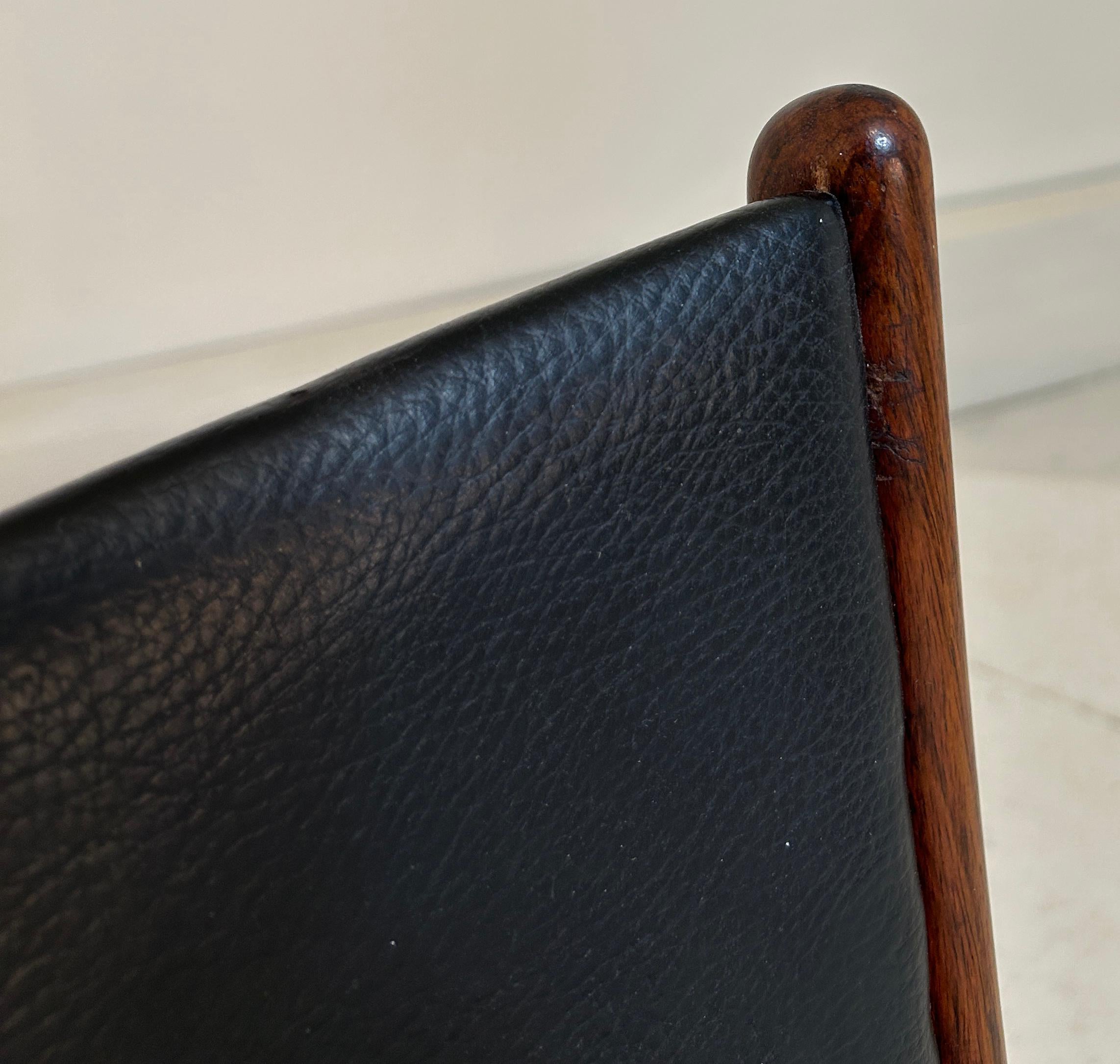 20th Century Tall Back Rosewood Danish Dining Chair For Sale