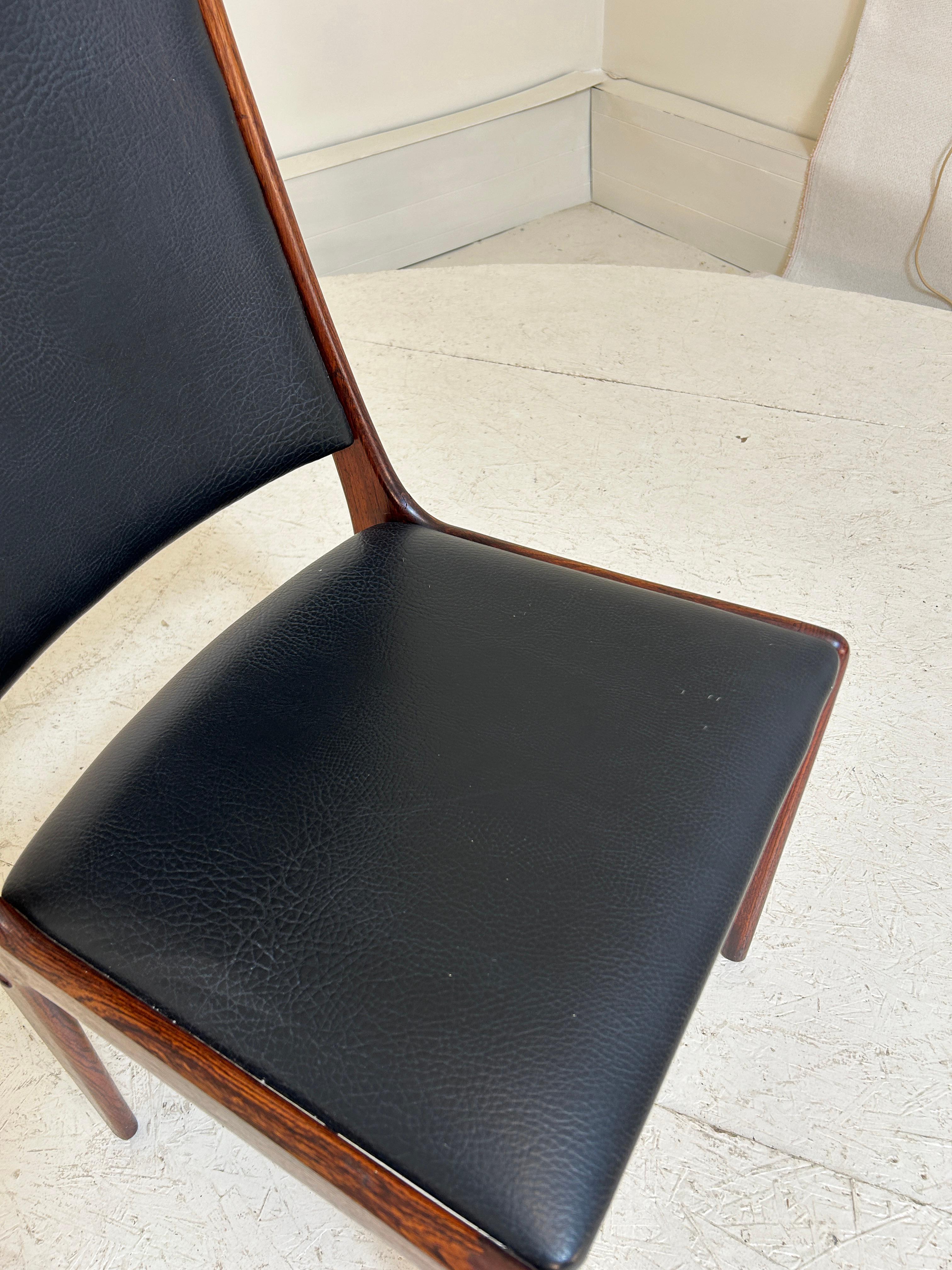 Tall Back Rosewood Danish Dining Chair For Sale 1