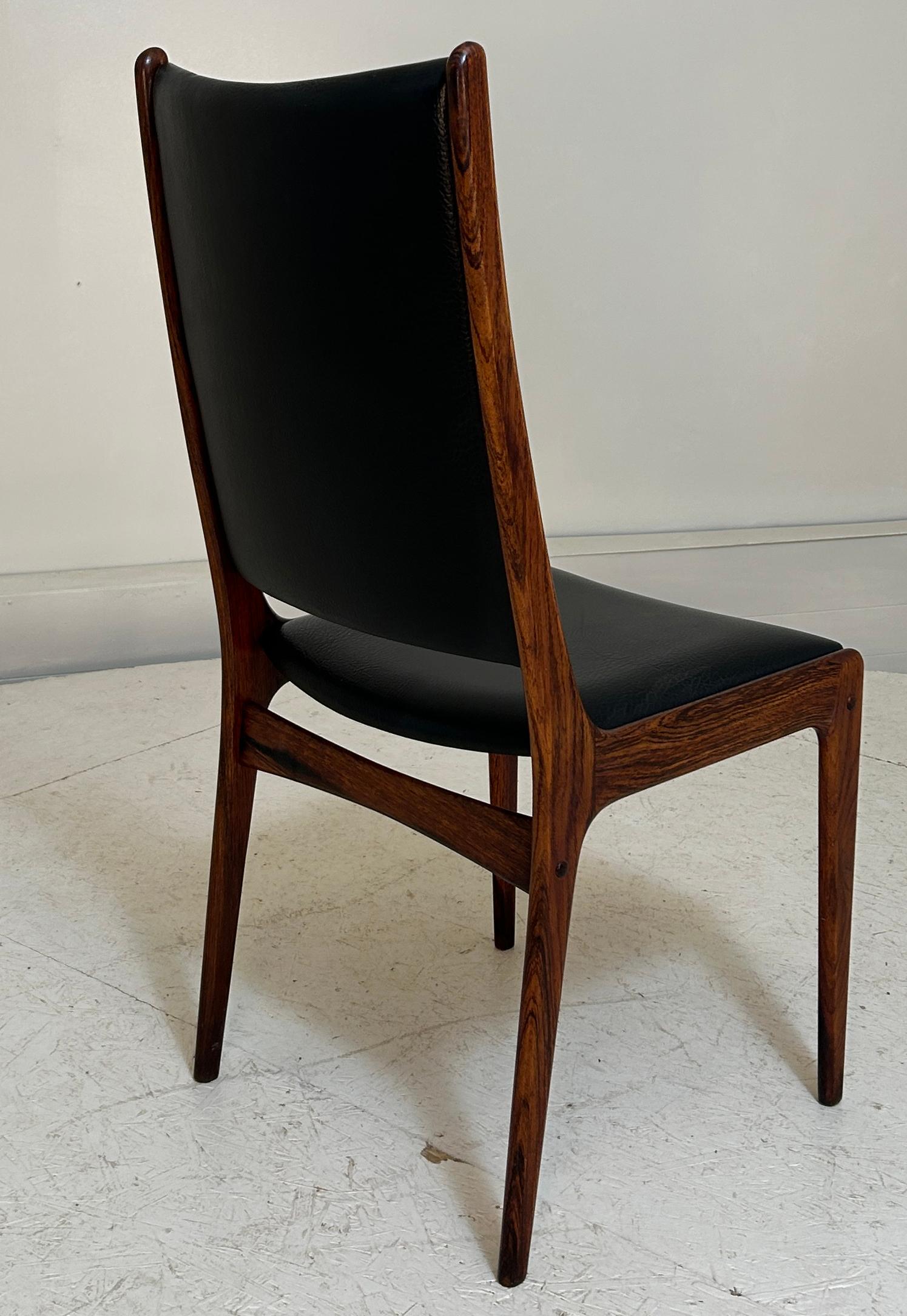 Tall Back Rosewood Danish Dining Chair For Sale 2