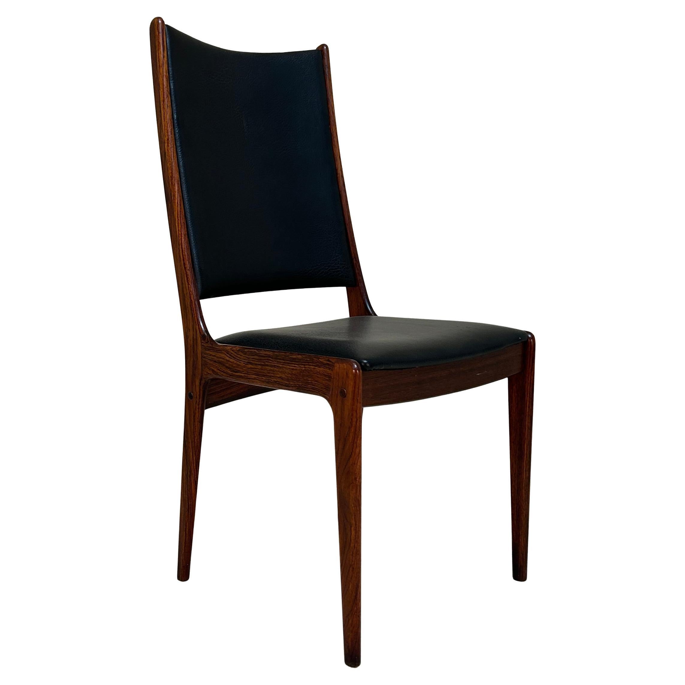Tall Back Rosewood Danish Dining Chair For Sale