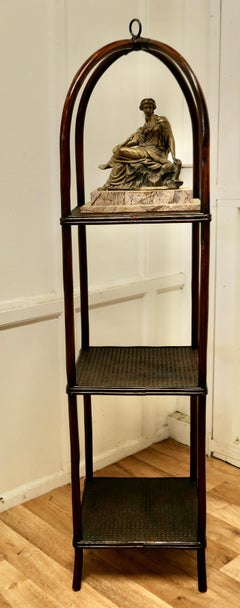 Tall Bamboo and Rattan What Not Shelf