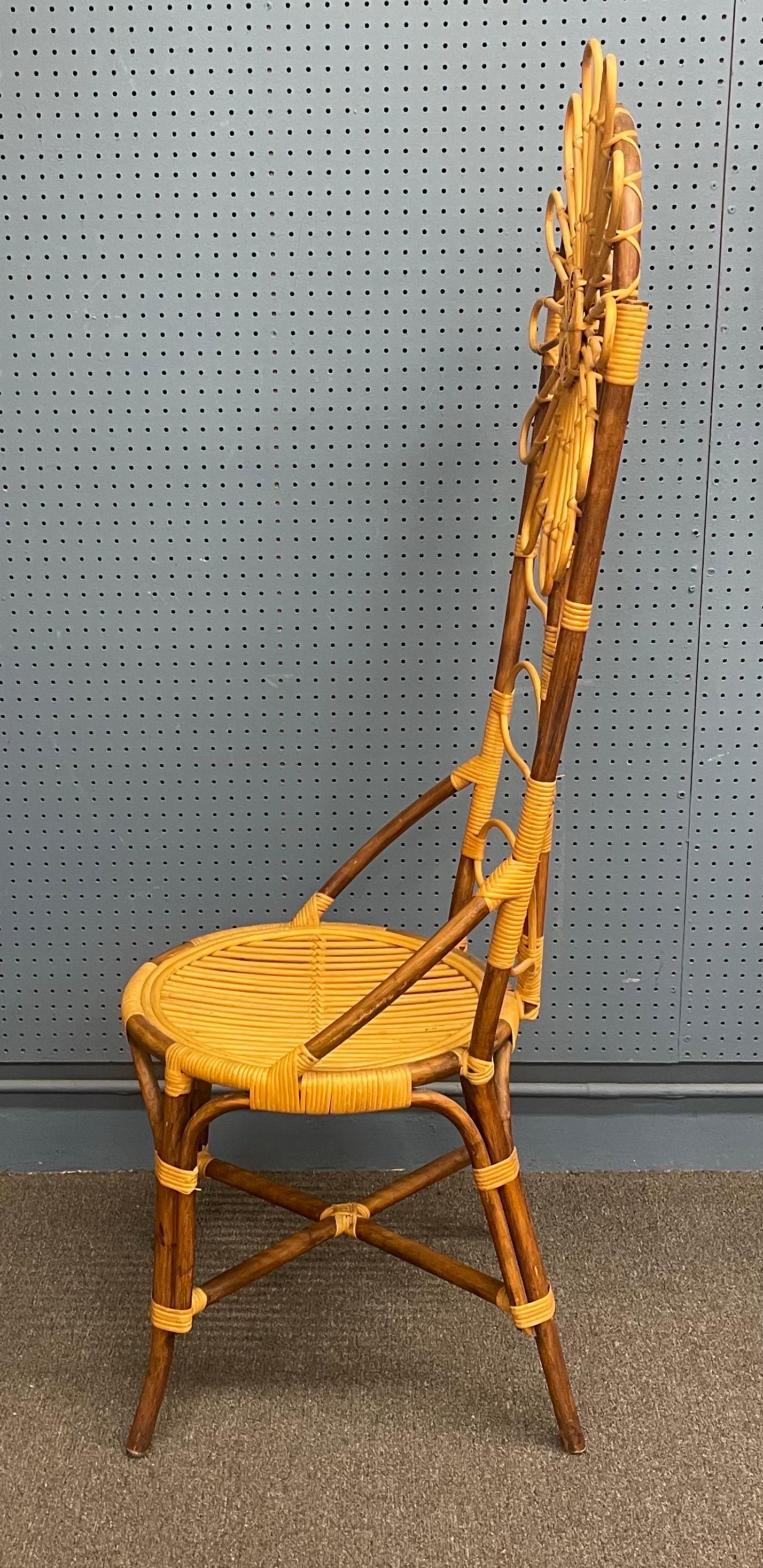 Tall Bamboo Sun Flower Chair For Sale 3