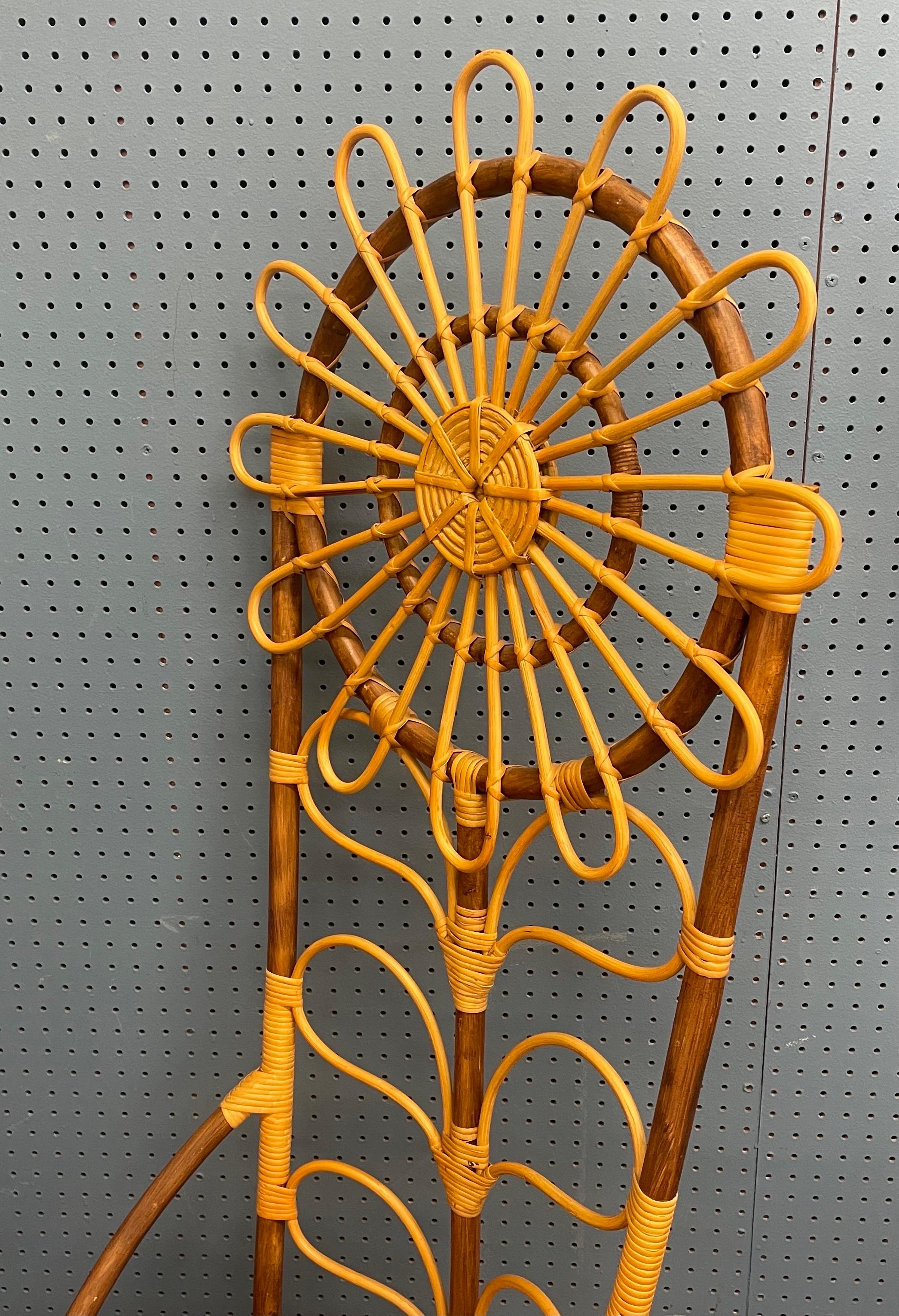 Tall Bamboo Sun Flower Chair For Sale 5