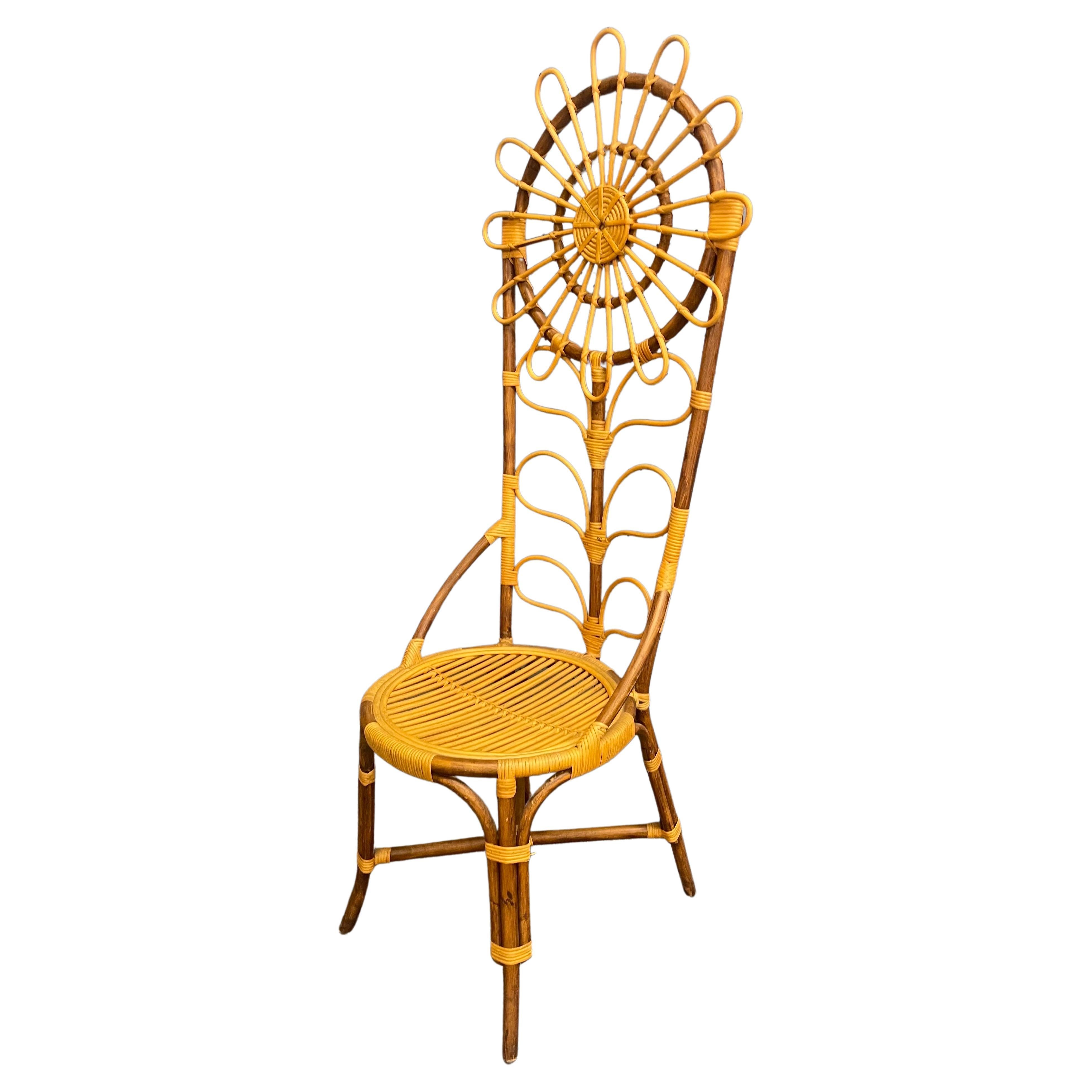 Tall Bamboo Sun Flower Chair For Sale 10