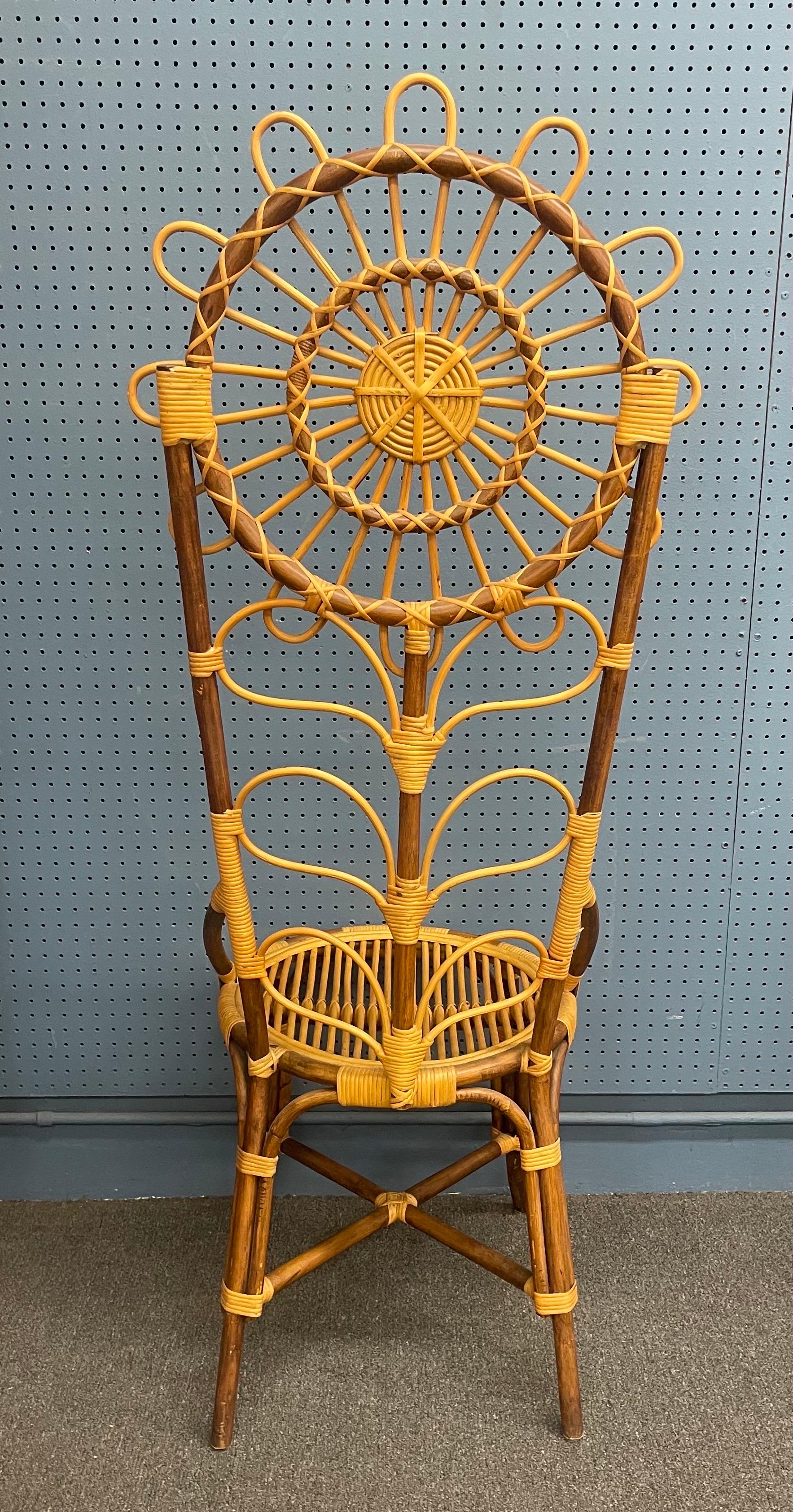 Tall Bamboo Sun Flower Chair For Sale 1