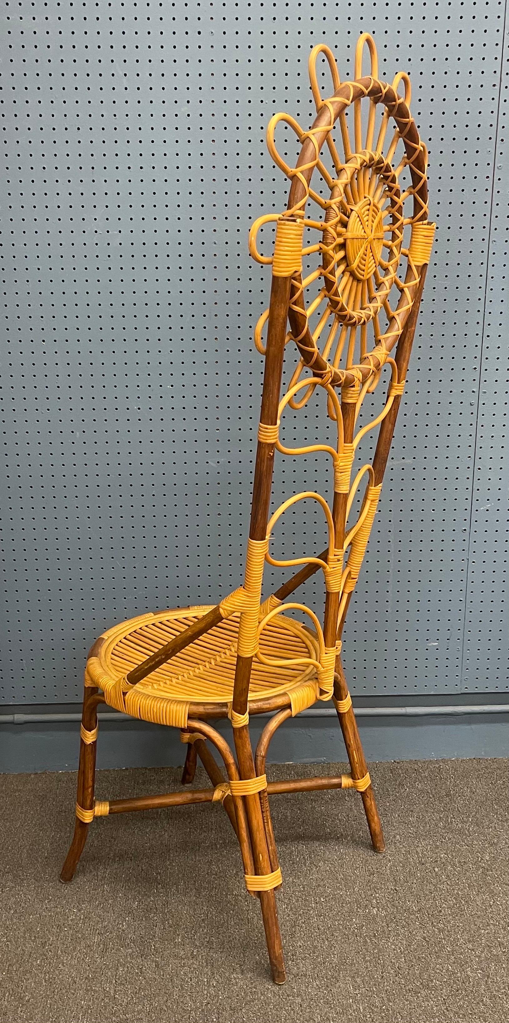 Tall Bamboo Sun Flower Chair For Sale 2