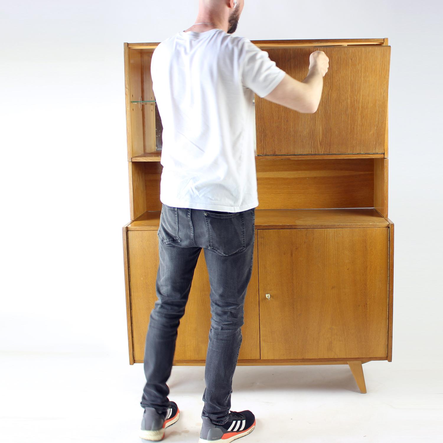 Tall Bar Sideboard U 460 By Jiri Jiroutek For Interier Praha, 1960s For Sale 1