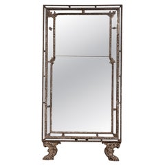 Tall Baroque Carved, Mecca Silvered and Giltwood mirror