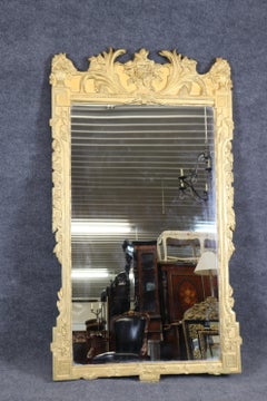 Tall Beautiful French Victorian Gilded Mirror with Flowers and Grapes