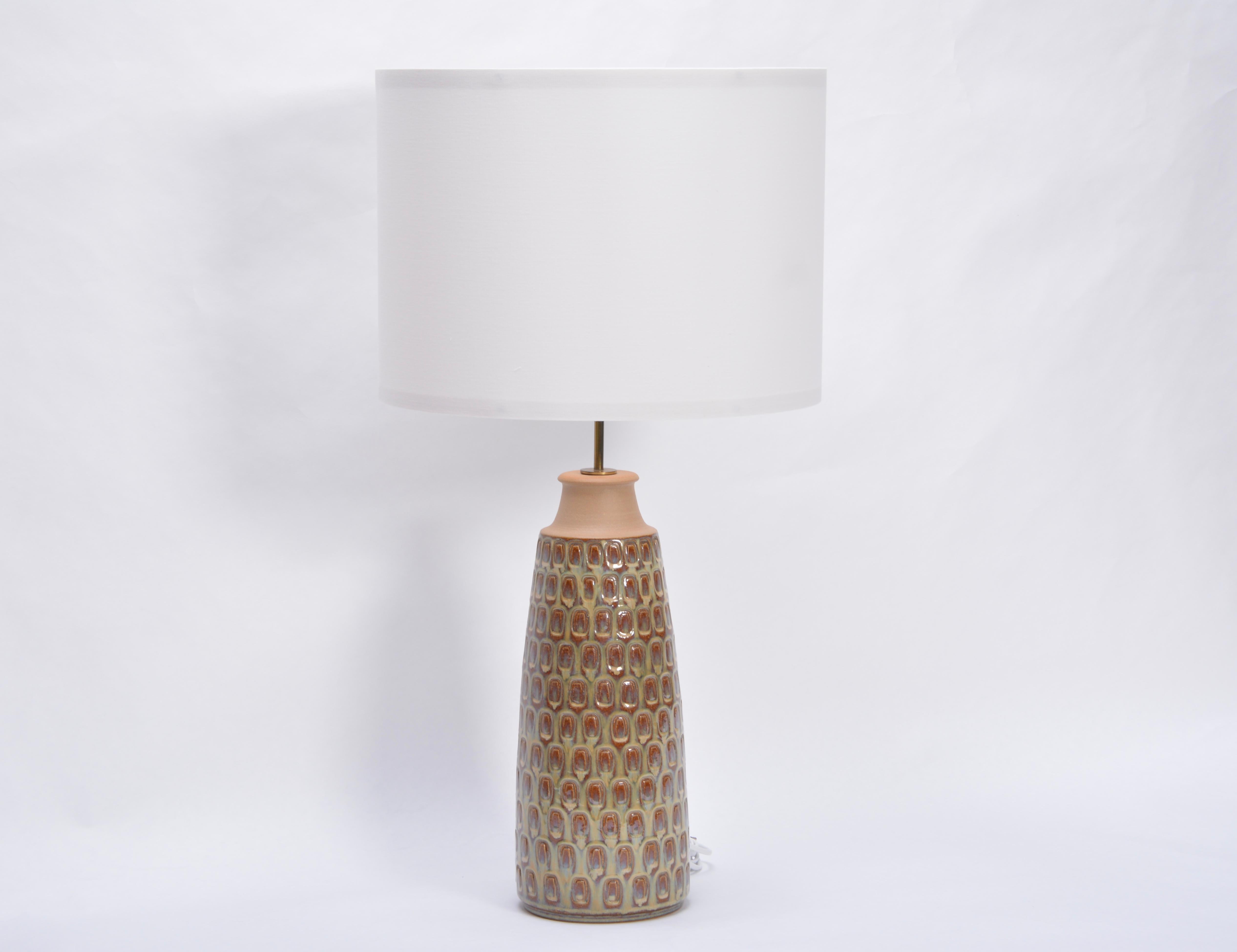 Glazed Tall Beige Danish Mid-Century Modern Ceramic Table Lamp Model 3017 by Soholm For Sale