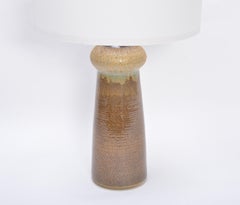 Tall Beige Danish Mid-Century Modern Ceramic Table Lamp Model 3031 by Soholm