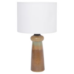 Tall Beige Danish Mid-Century Modern Ceramic Table Lamp Model 3031 by Soholm