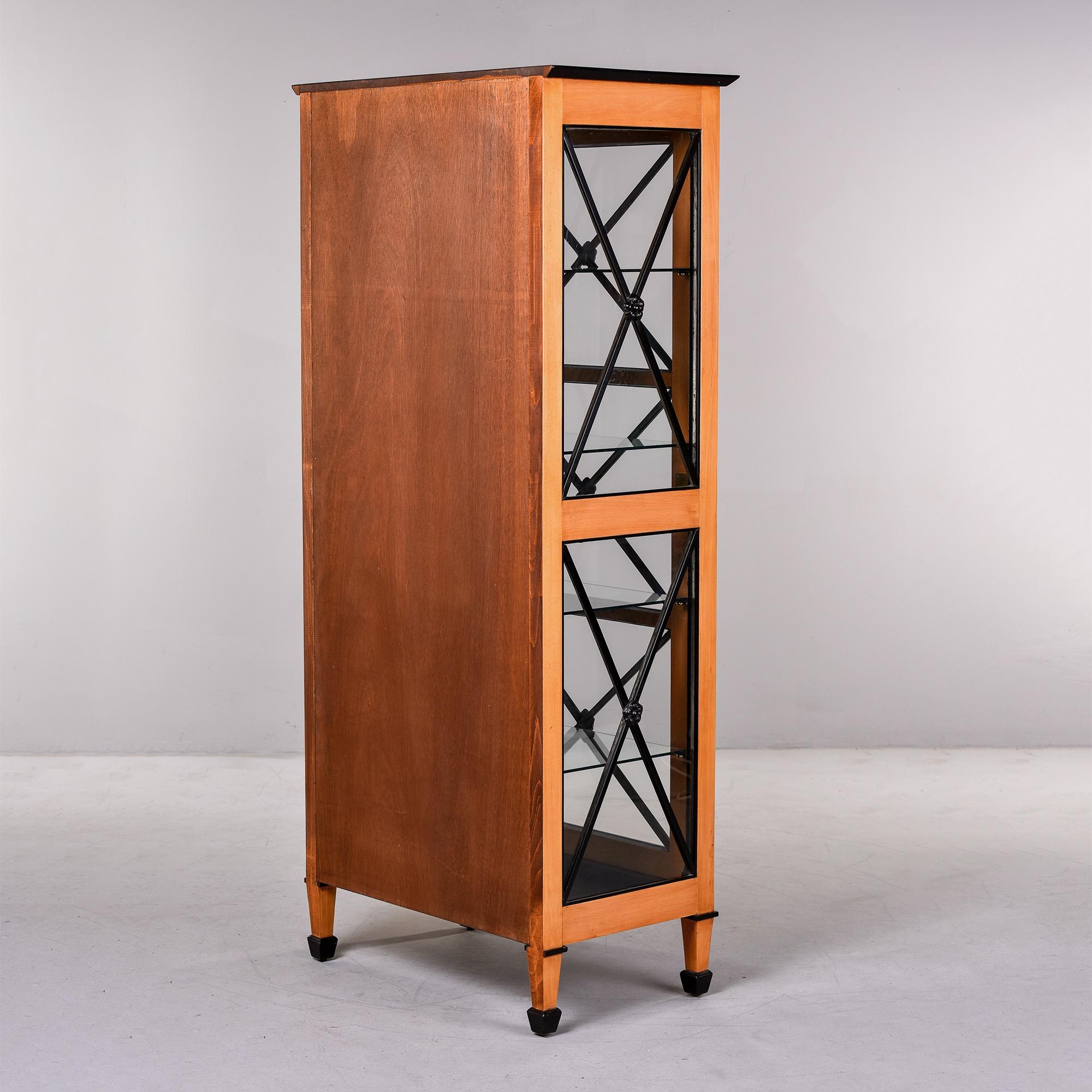 Tall Bespoke Deco Inspired Maple Glazed Cabinet For Sale 4