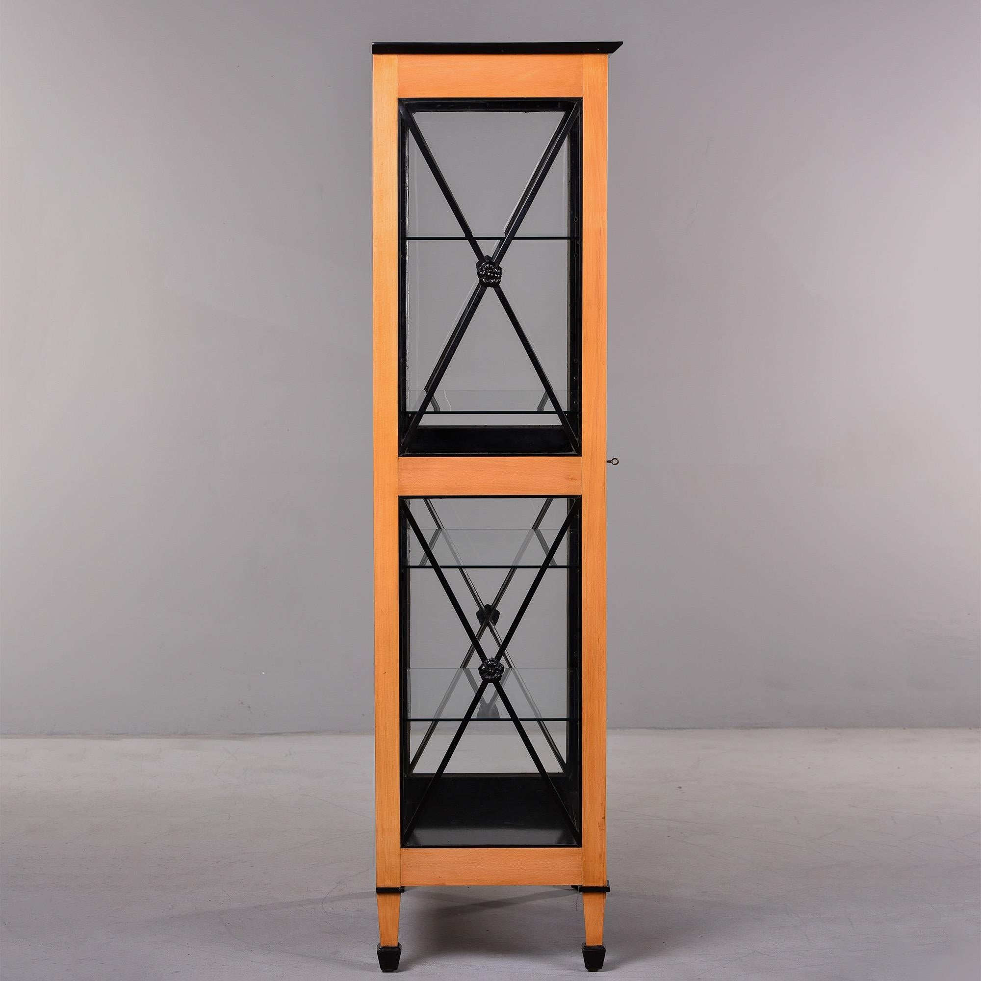 Tall Bespoke Deco Inspired Maple Glazed Cabinet In New Condition For Sale In Troy, MI