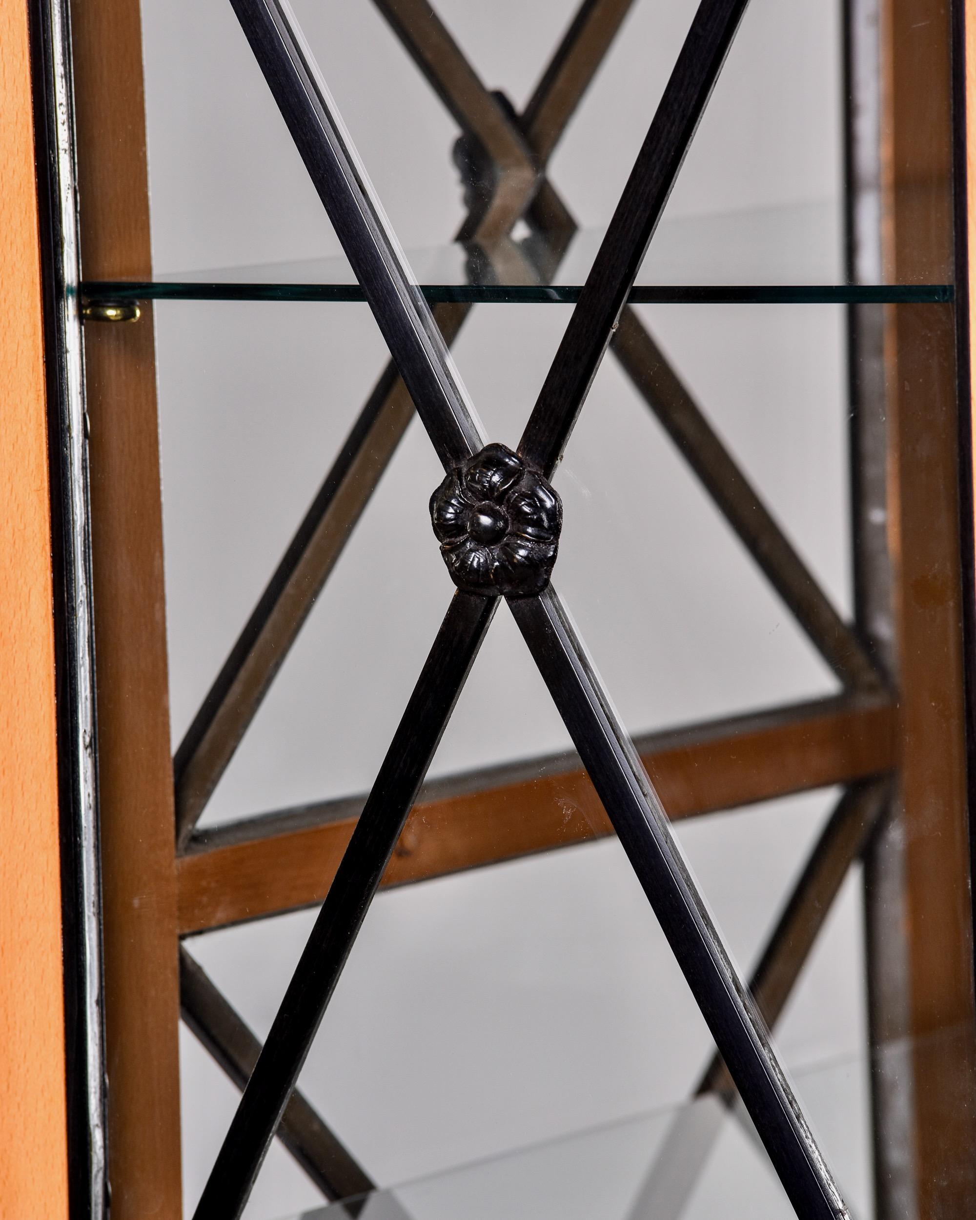 Tall Bespoke Deco Inspired Maple Glazed Cabinet For Sale 2