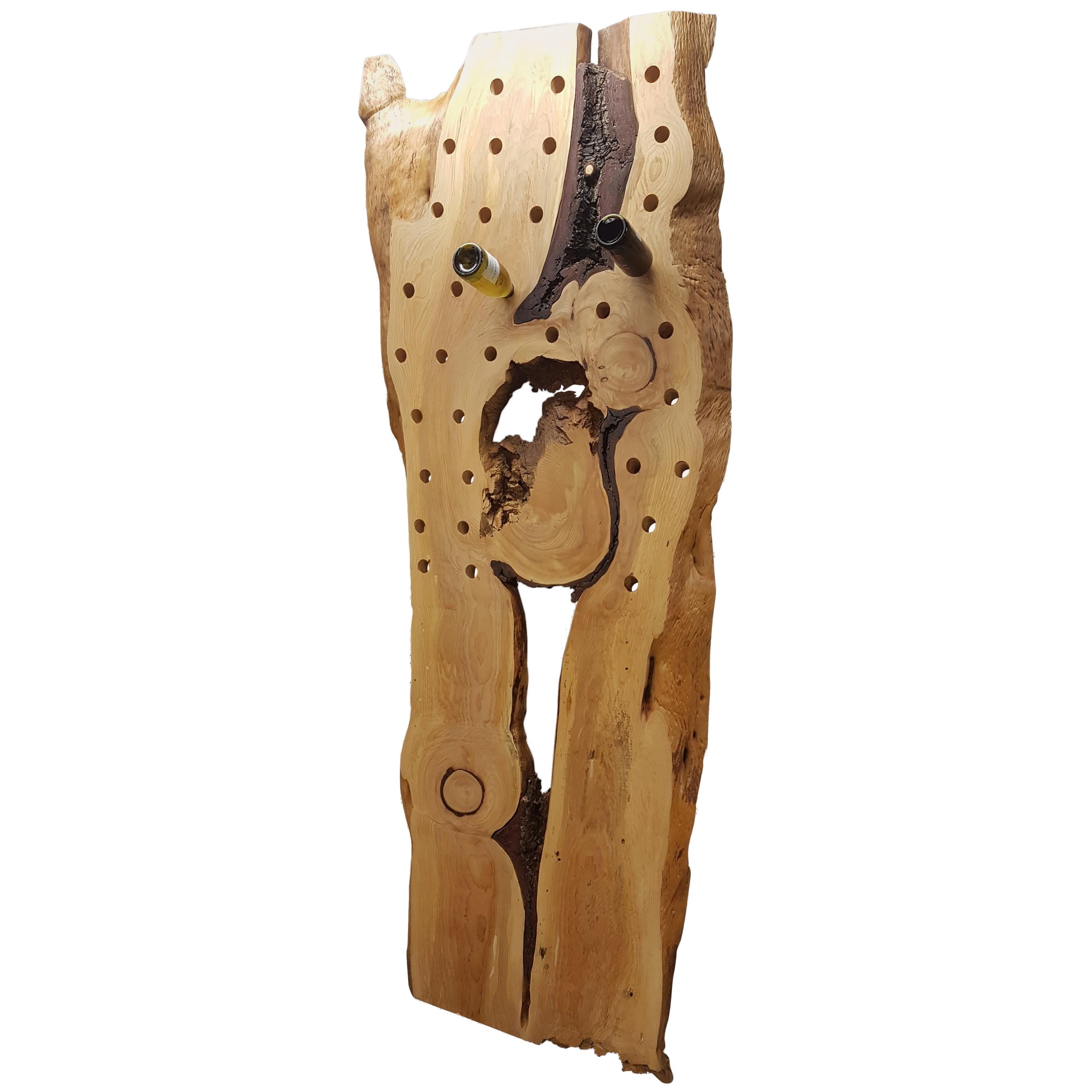 Tall Bespoke Wine Rack from Select Slab of Cedar of Lebanon im Angebot