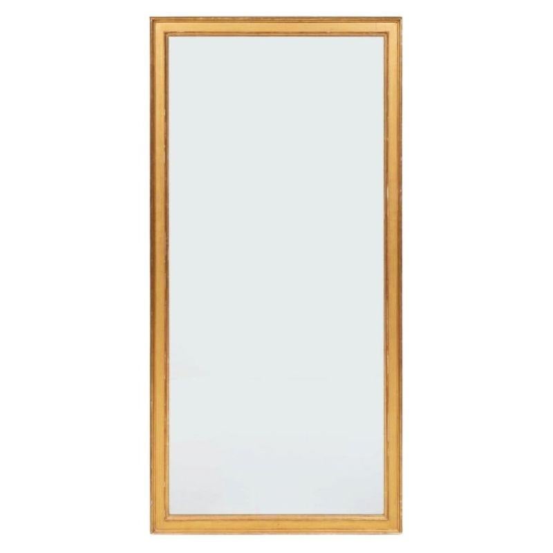 20th Century Tall Beveled Giltwood Frame Mirror For Sale