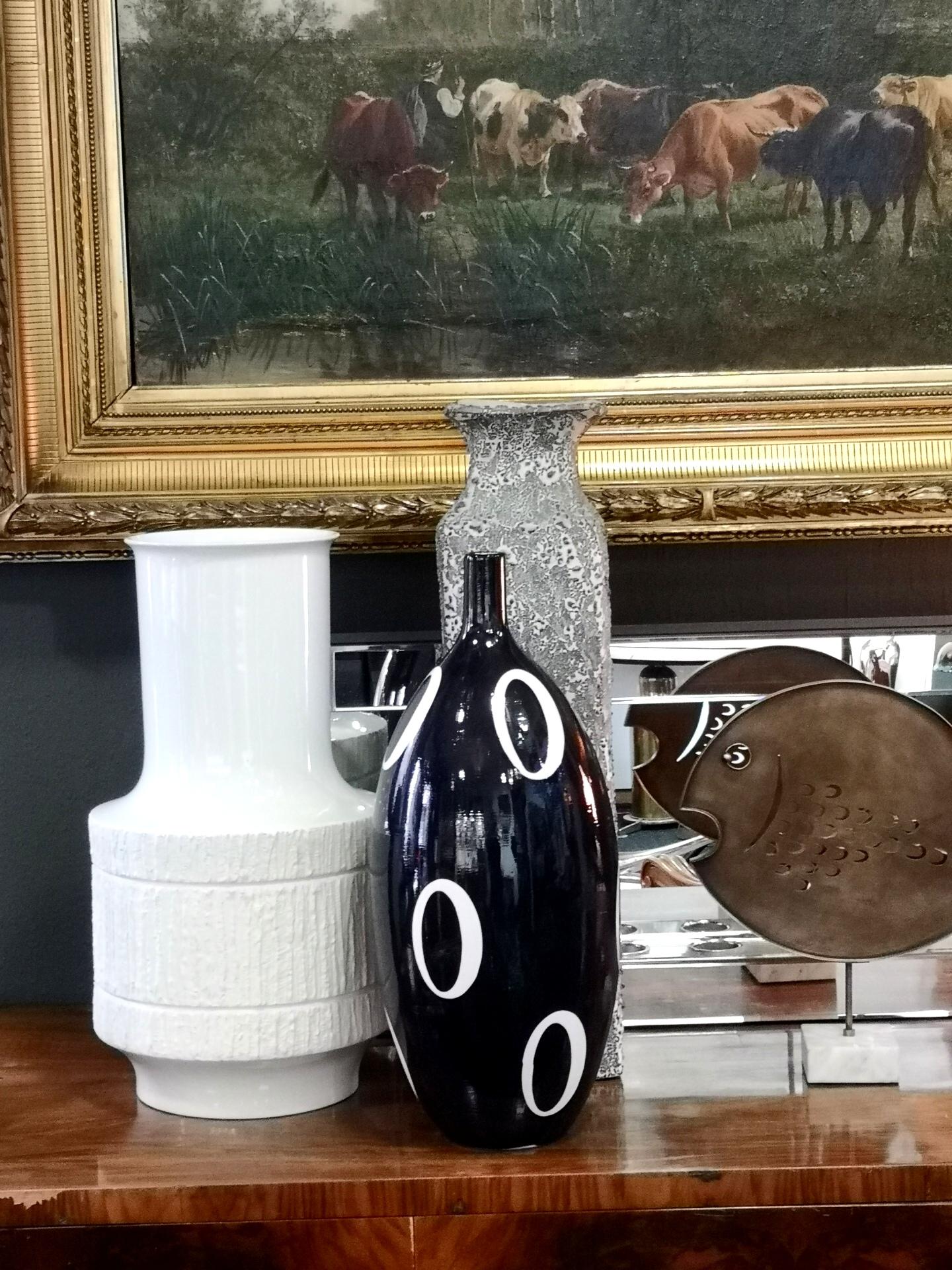 Tall Bicolor Black and White Floor Vase, 1960’s '5394' For Sale 3
