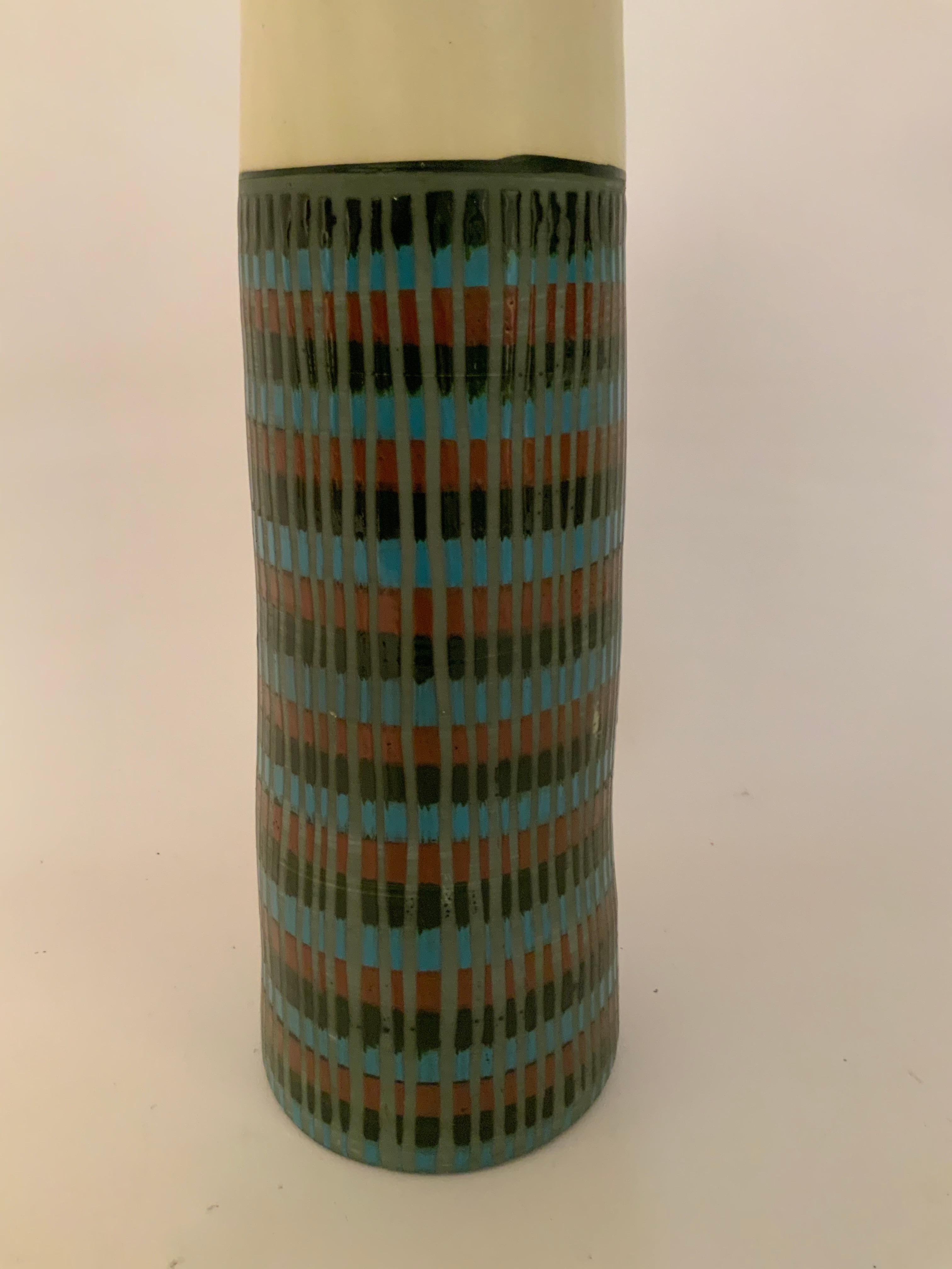 Tall Bitossi Italian Pottery Vase 1