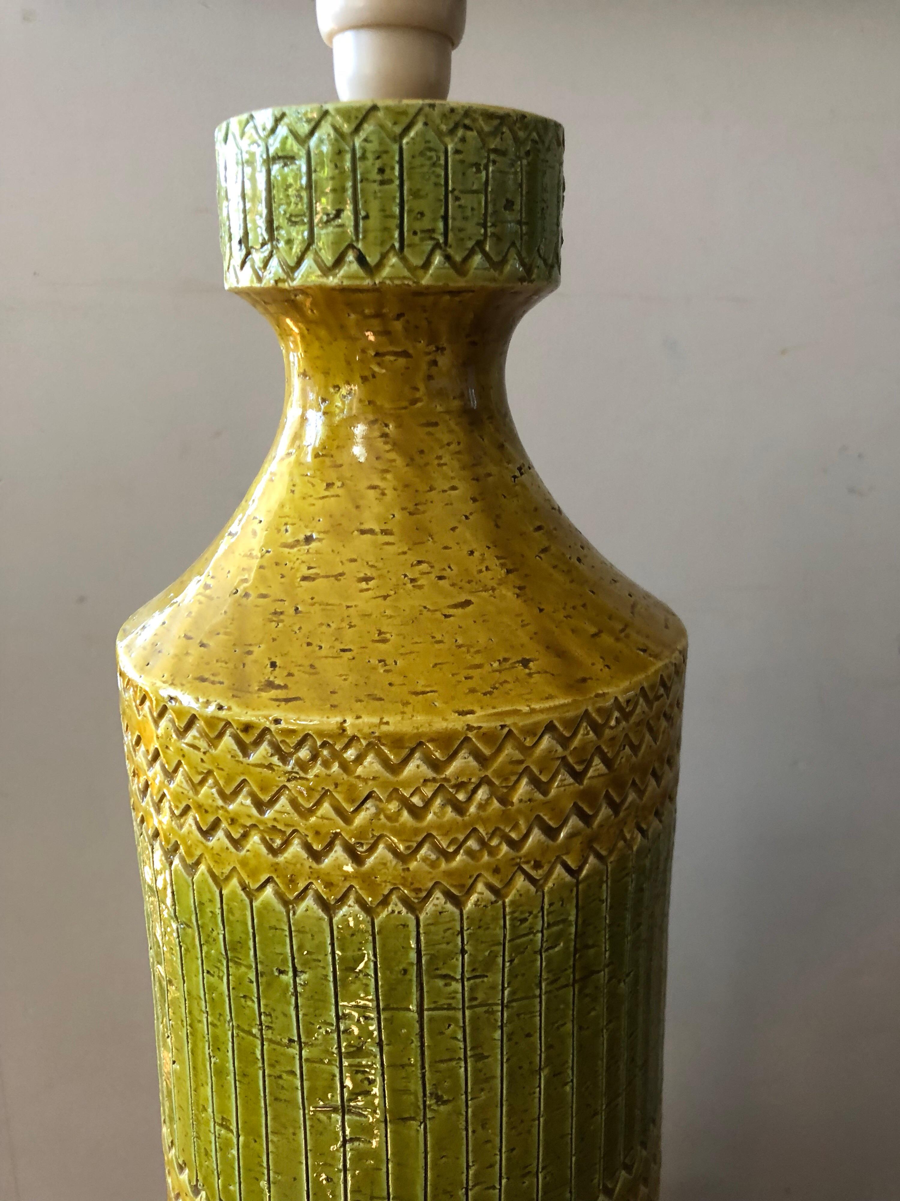 Mid-Century Modern Tall Bitossi Mid-20th Century Modern Aldo Londi Art Pottery Lamp For Sale