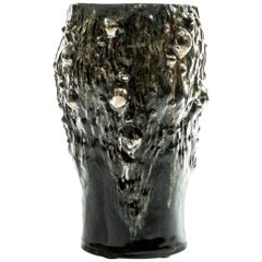 Tall Black and Metallic Vessel (I) by Trish DeMasi