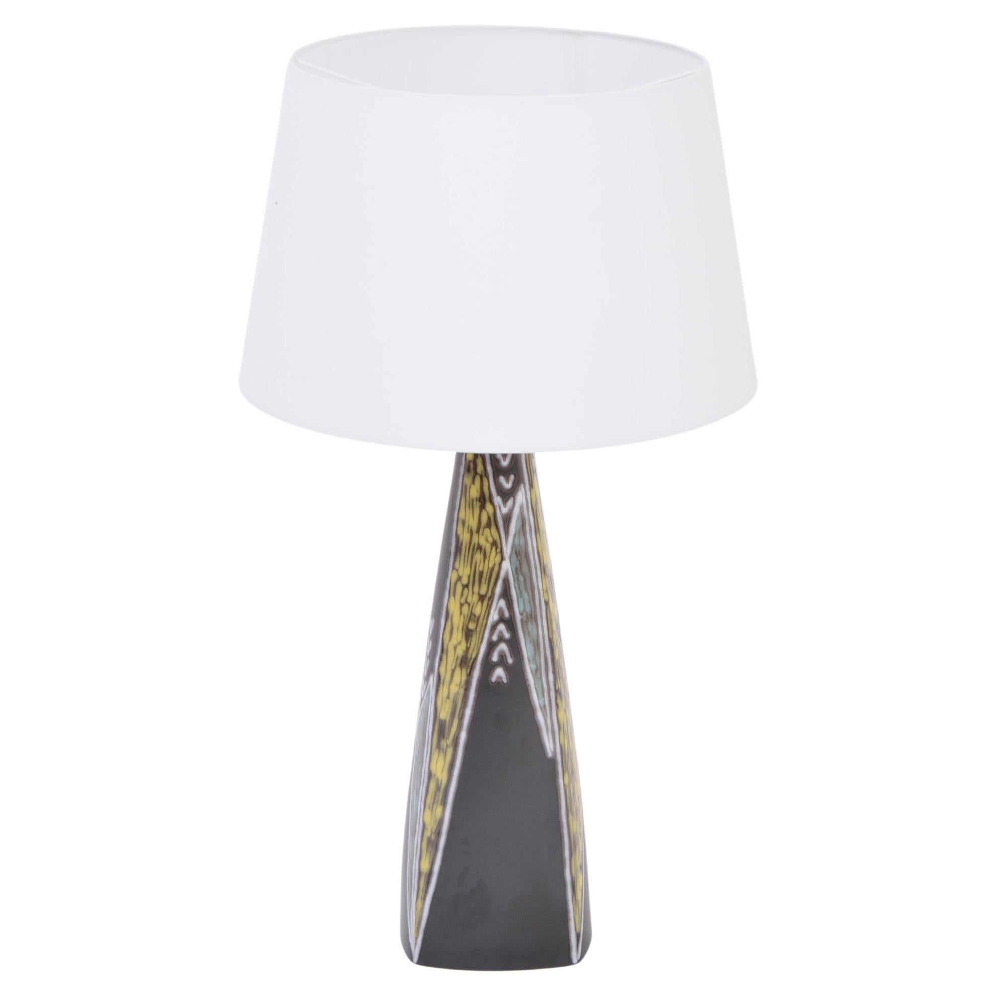 Tall Black Danish Midcentury Ceramic Table Lamp by Holm Sorensen for Søholm For Sale