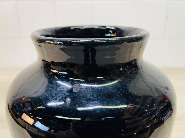Tall Black Pottery Vase at 1stDibs
