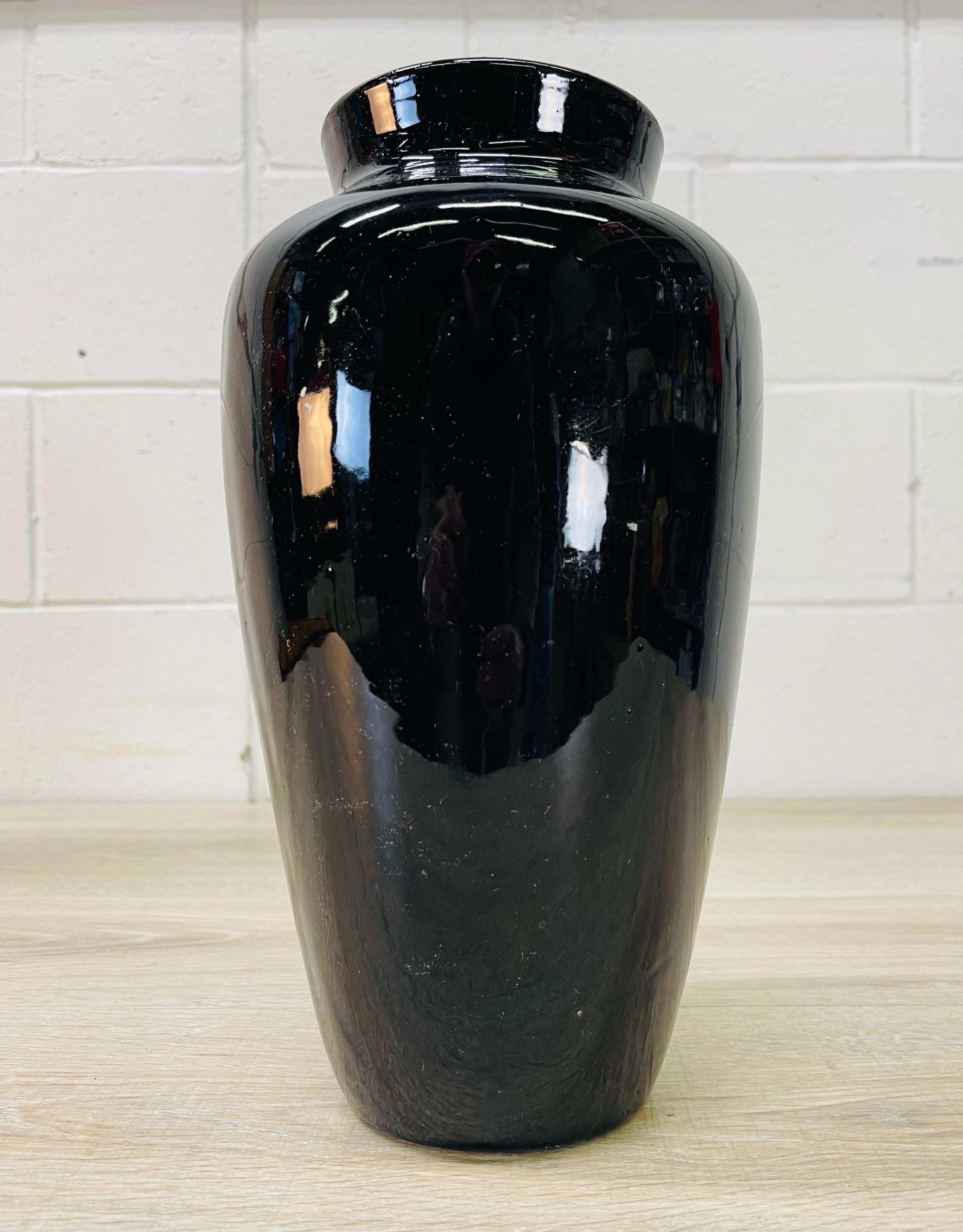 Tall Black Pottery Vase 2
